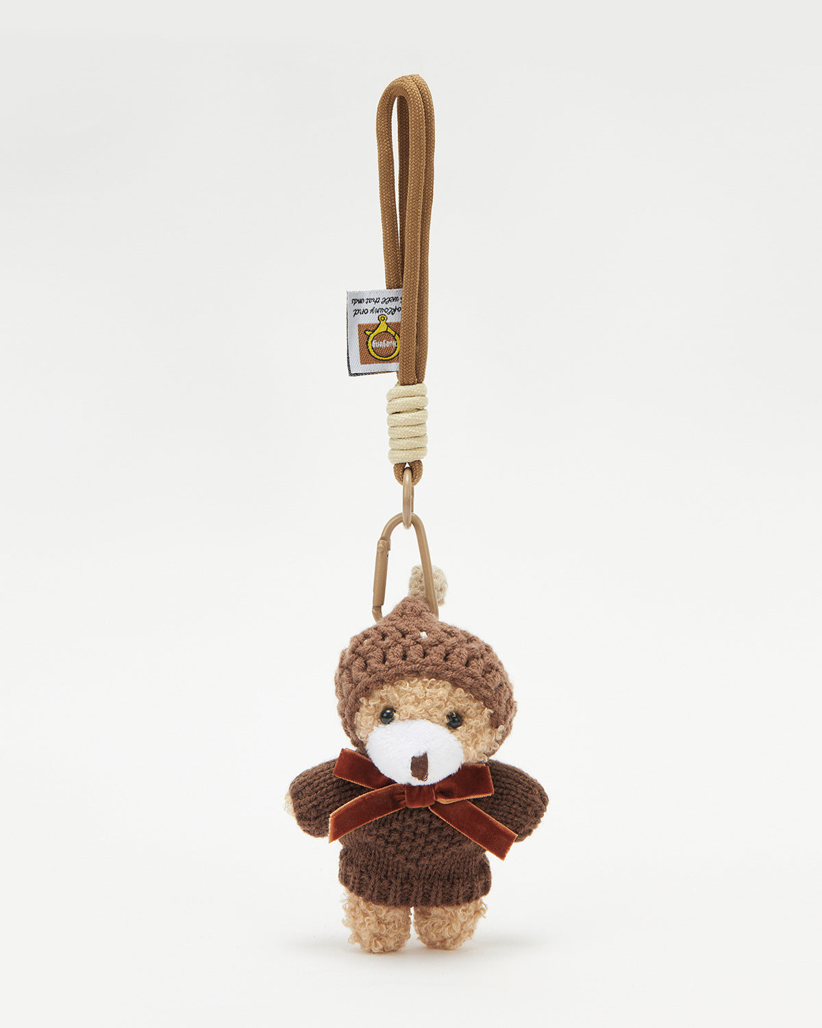 TeddyHuggy®Khaki Bear Brown Sweater Mocha Keychain Charm