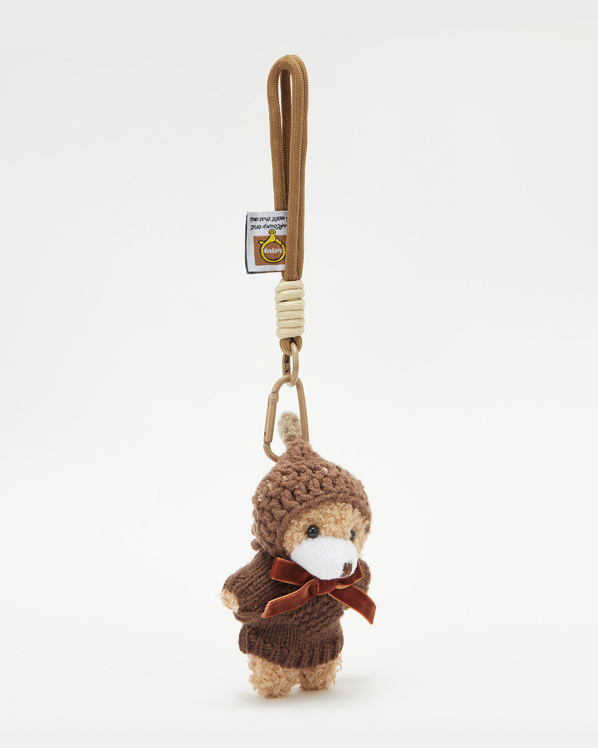TeddyHuggy®Khaki Bear Brown Sweater Mocha Keychain Charm