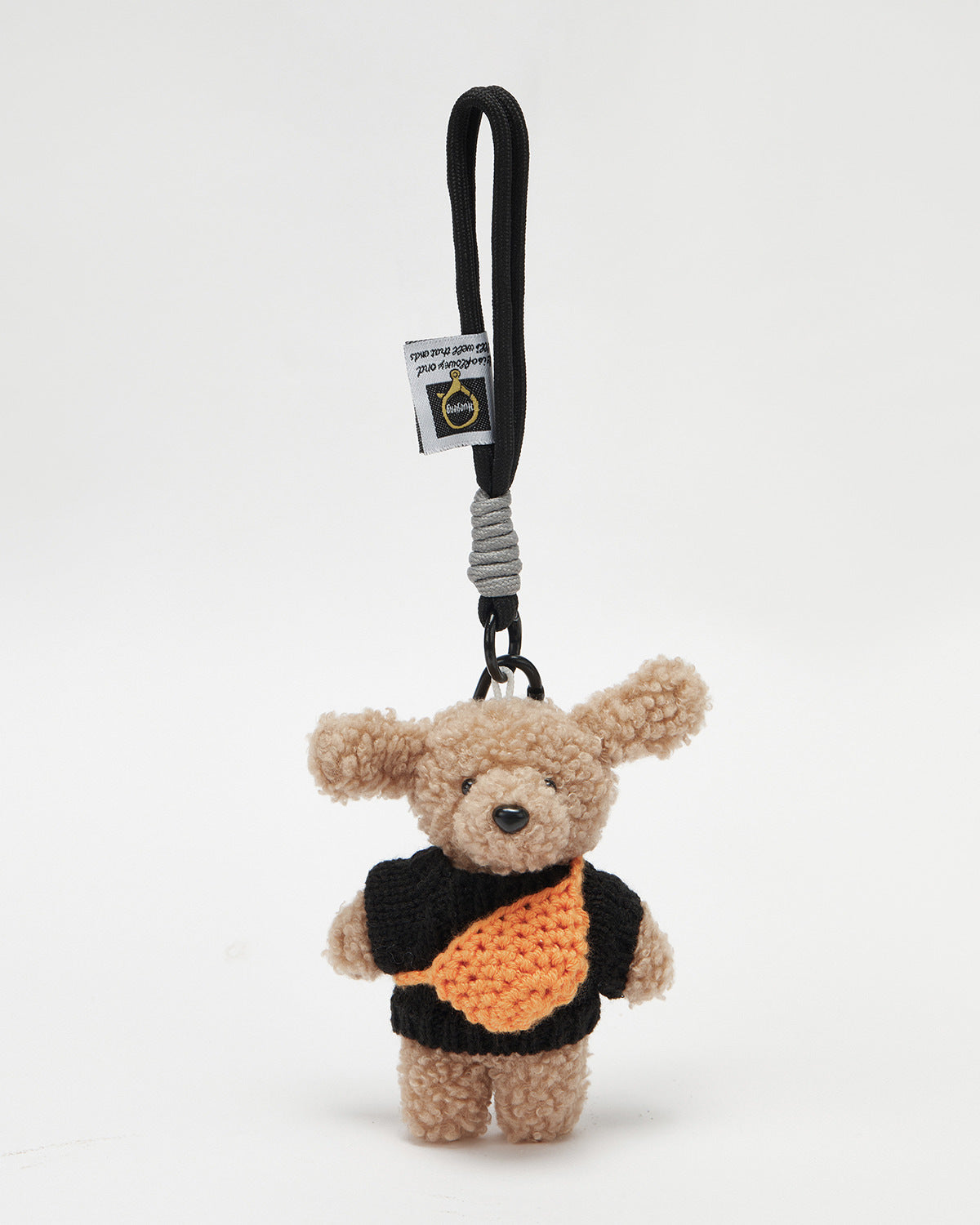 TeddyHuggy®Long-Eared Bear Black Knit Sweater & Range Bag Keychain Charm