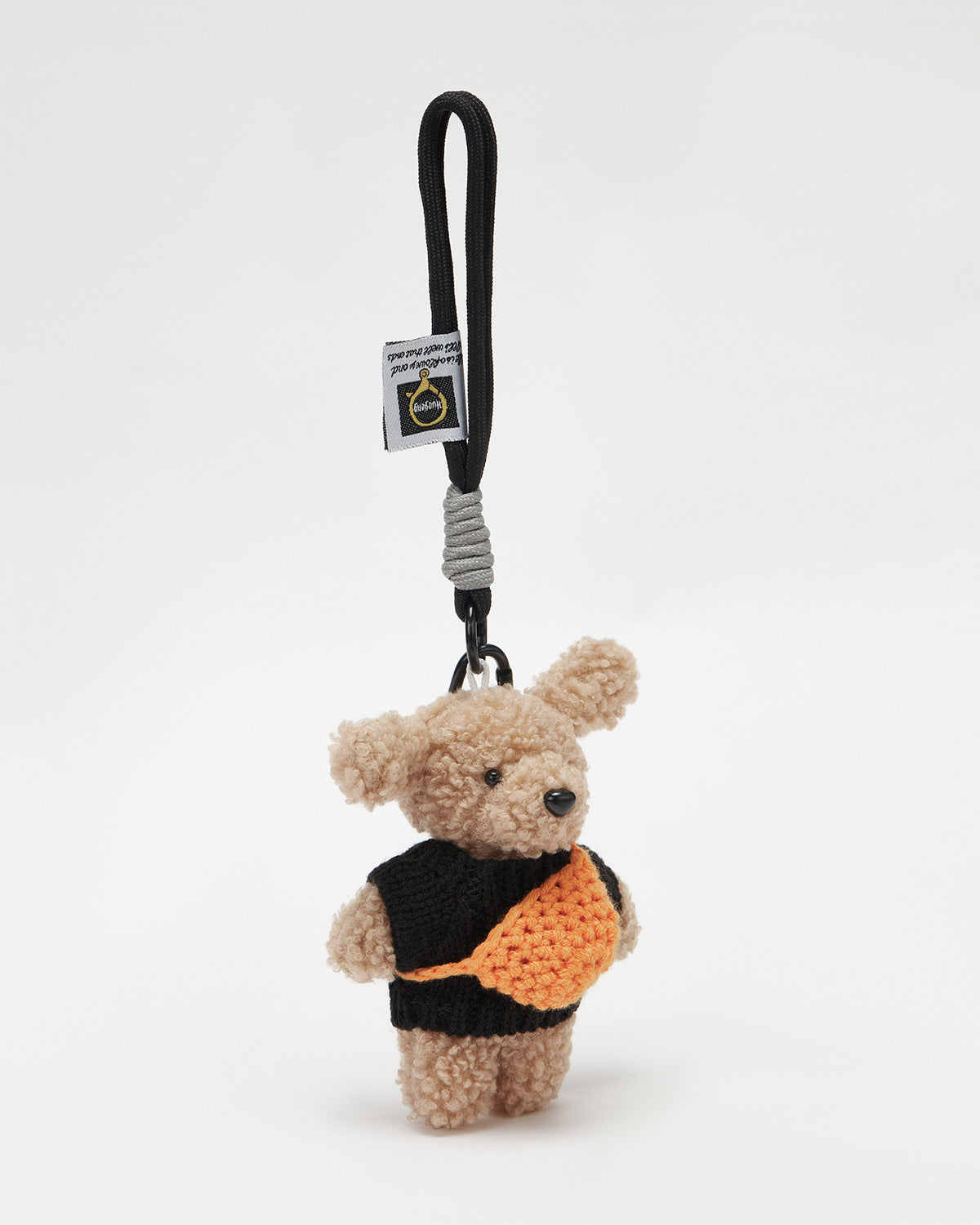 TeddyHuggy®Long-Eared Bear Black Knit Sweater & Range Bag Keychain Charm