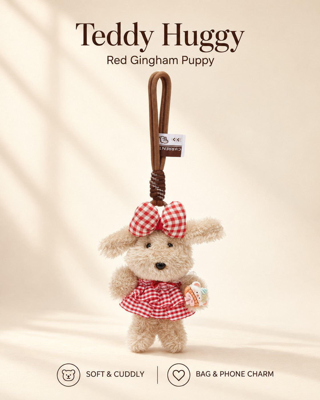 TeddyHuggy®Long Haired Dog Plaid Preppy Charms Collection