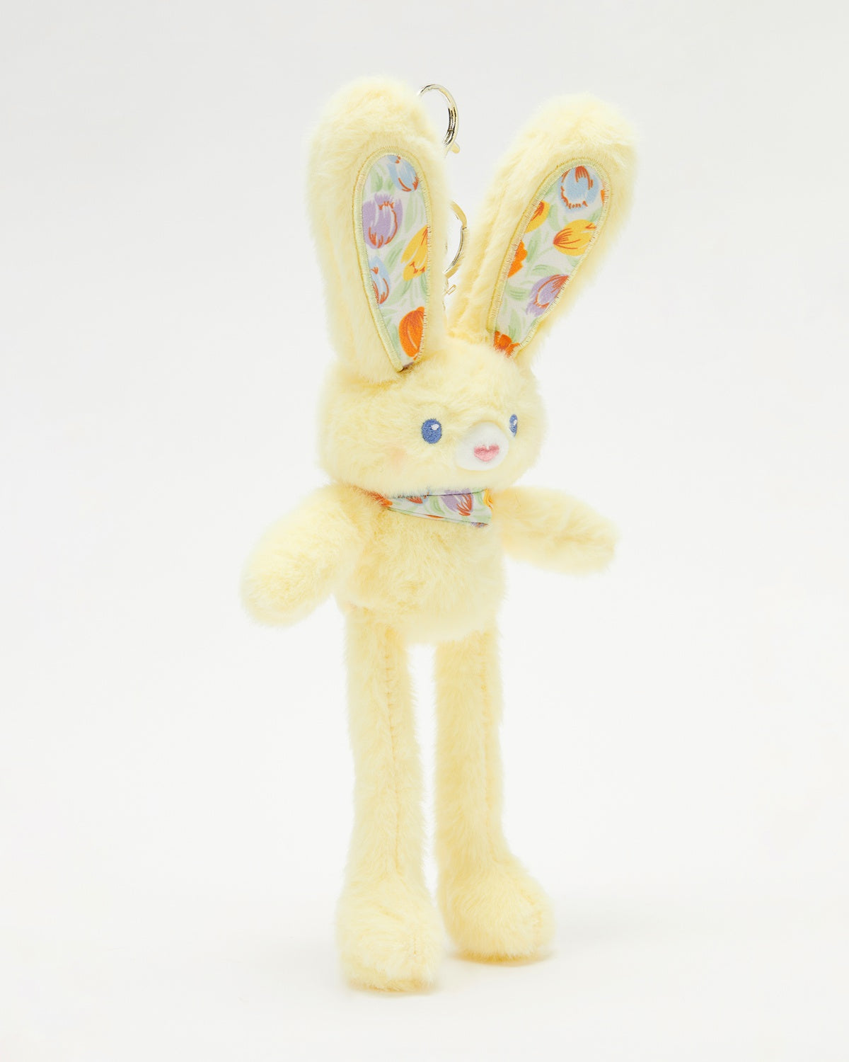 TeddyHuggy®Yellow Floral Scarf Bunny Charm (Adjustable/Retractable Ears and Limbs)