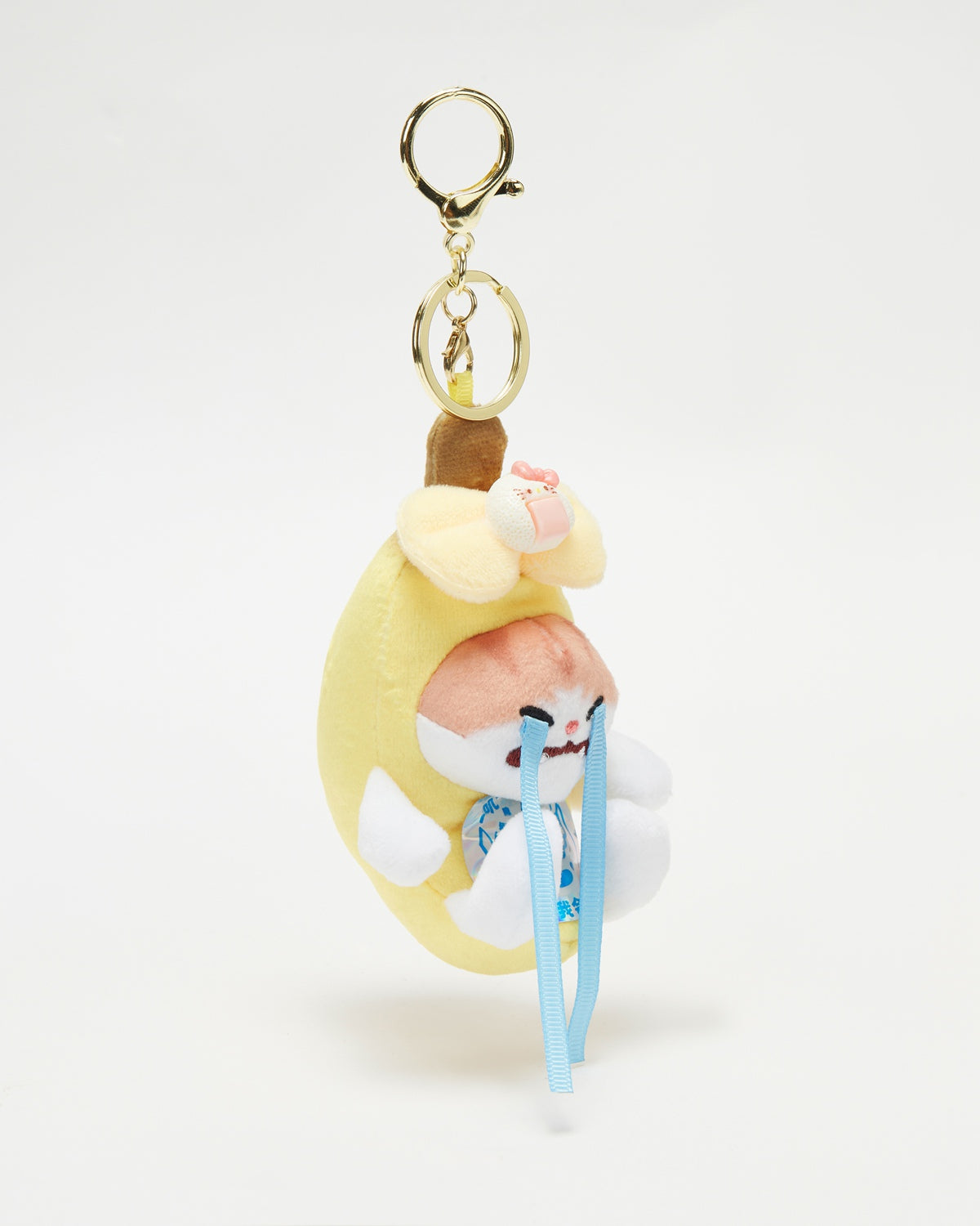 TeddyHuggy®Yellow Crying Banana Kitten Keychain Charm (with Sound)