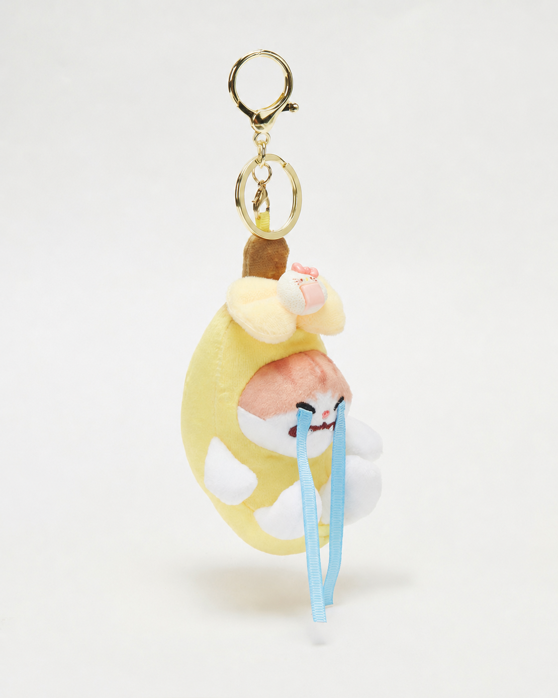 TeddyHuggy®Yellow Crying Banana Kitten Keychain Charm (with Sound)