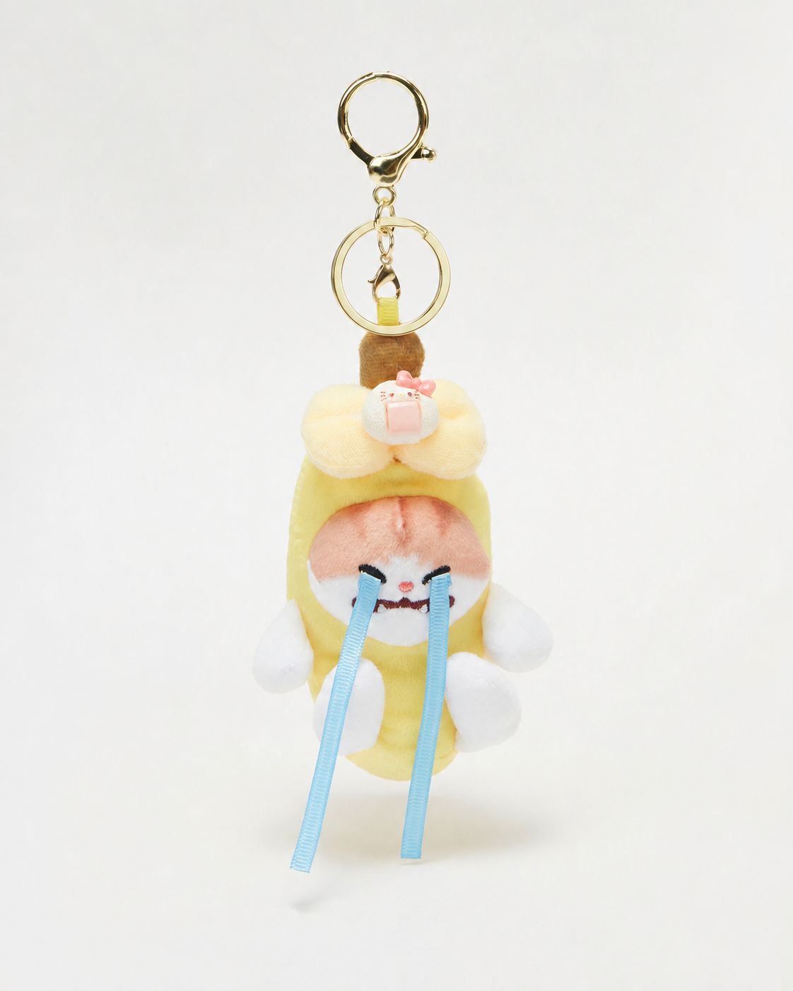 TeddyHuggy®Yellow Crying Banana Kitten Keychain Charm (with Sound)