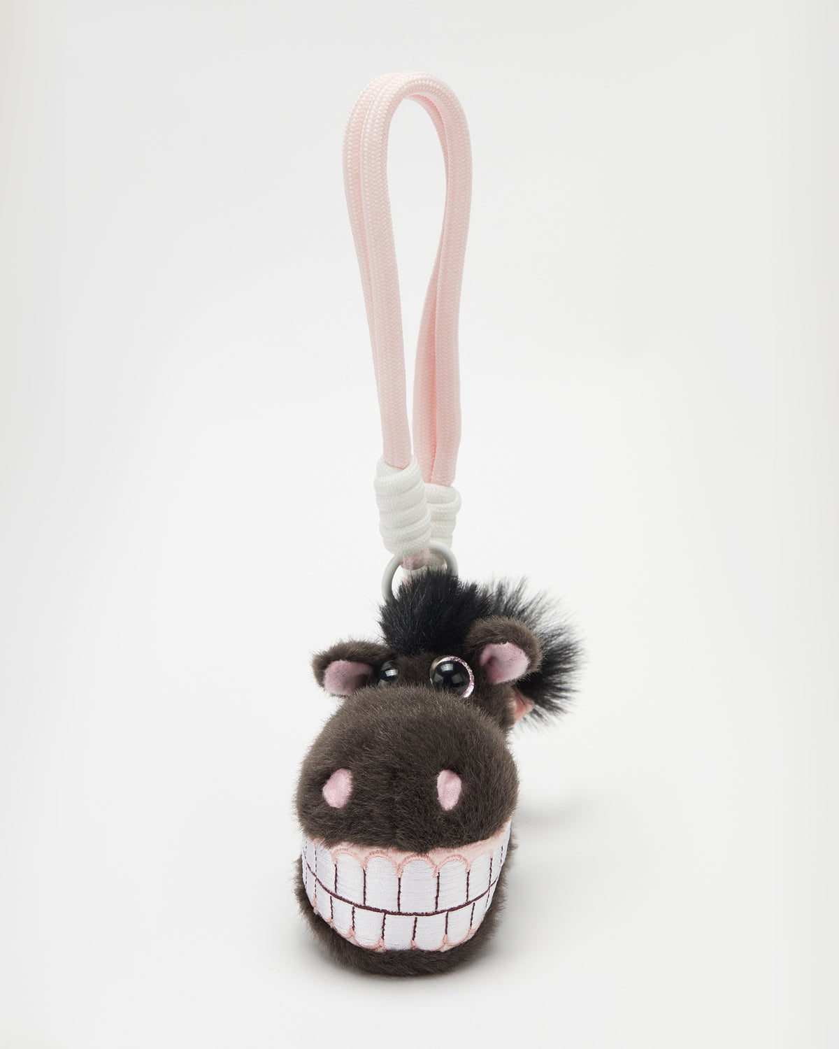 TeddyHuggy®Black Grinning Horse Head Keychain Charm