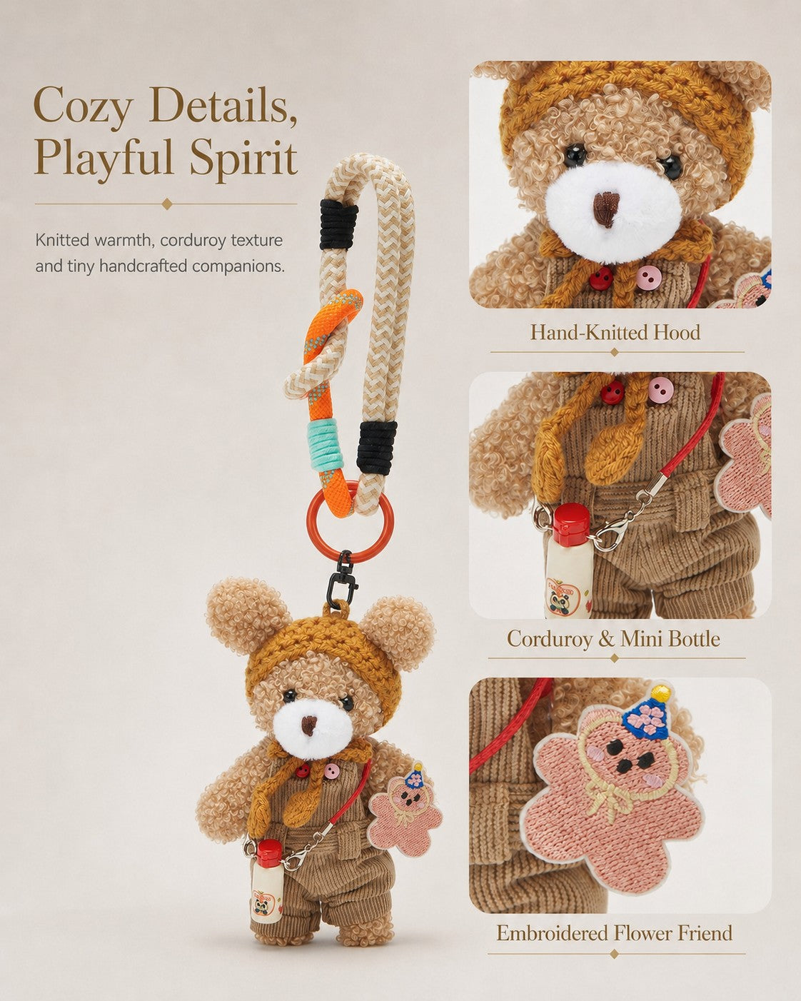 TeddyHuggy® Casual Overalls Charms Collection