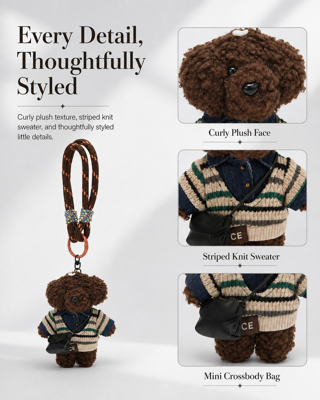 TeddyHuggy® Green Stripe College Pup Charm