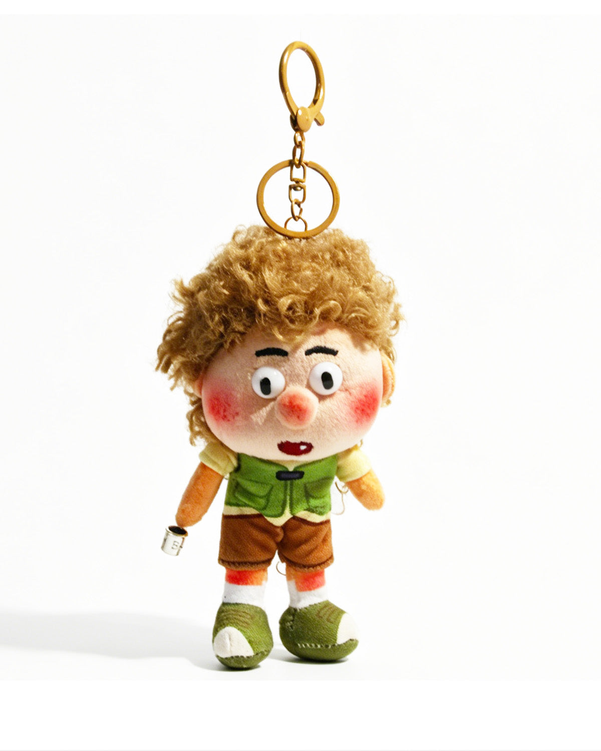 TeddyHuggy®Light Brown Hair Green Vest Boy Keychain Charm