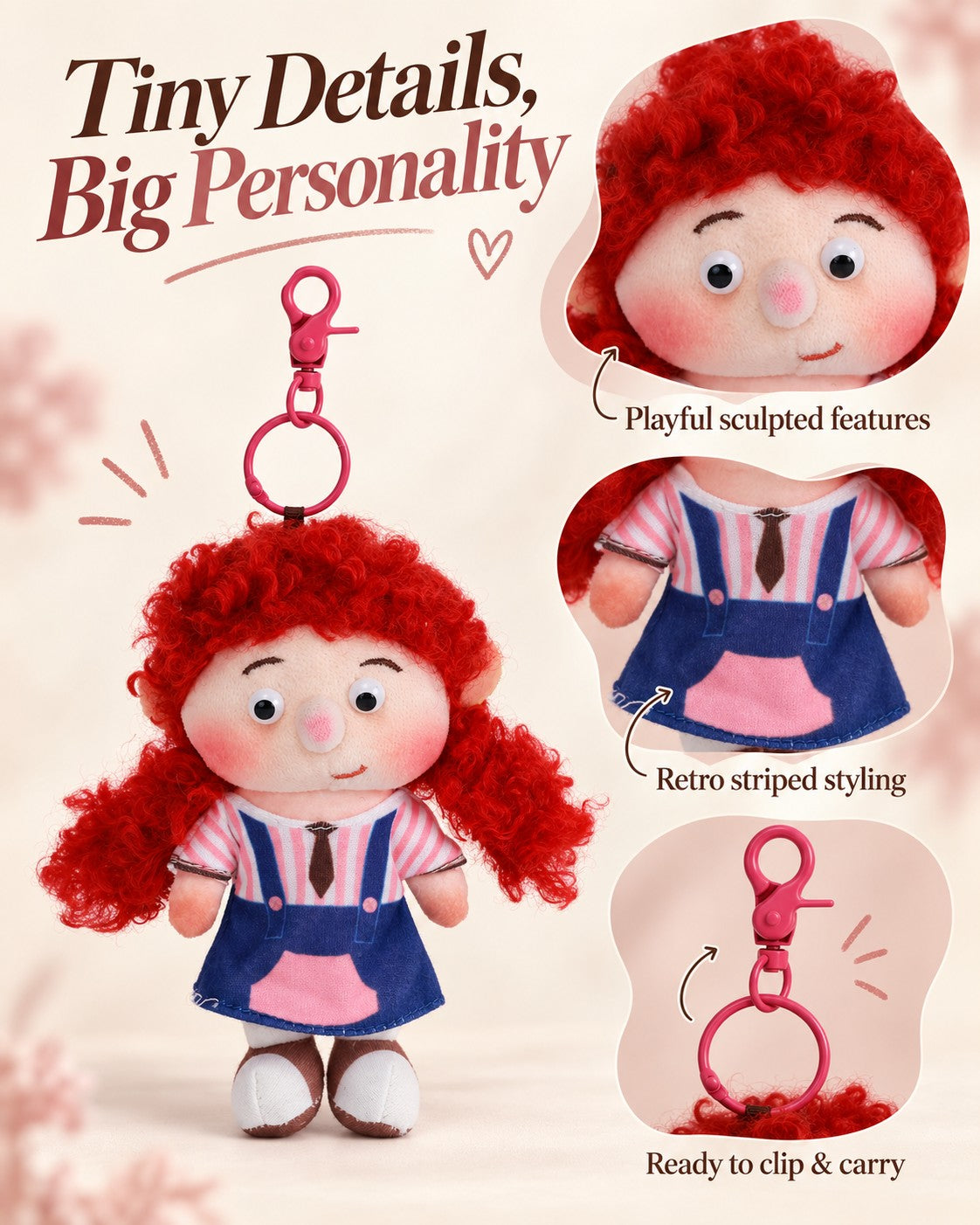 TeddyHuggy® Red-Haired Dora Charm
