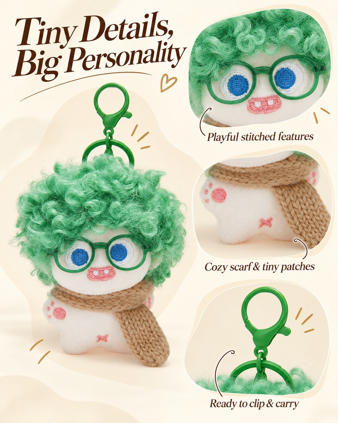 TeddyHuggy® Curly Hair Scarf Charms Collection