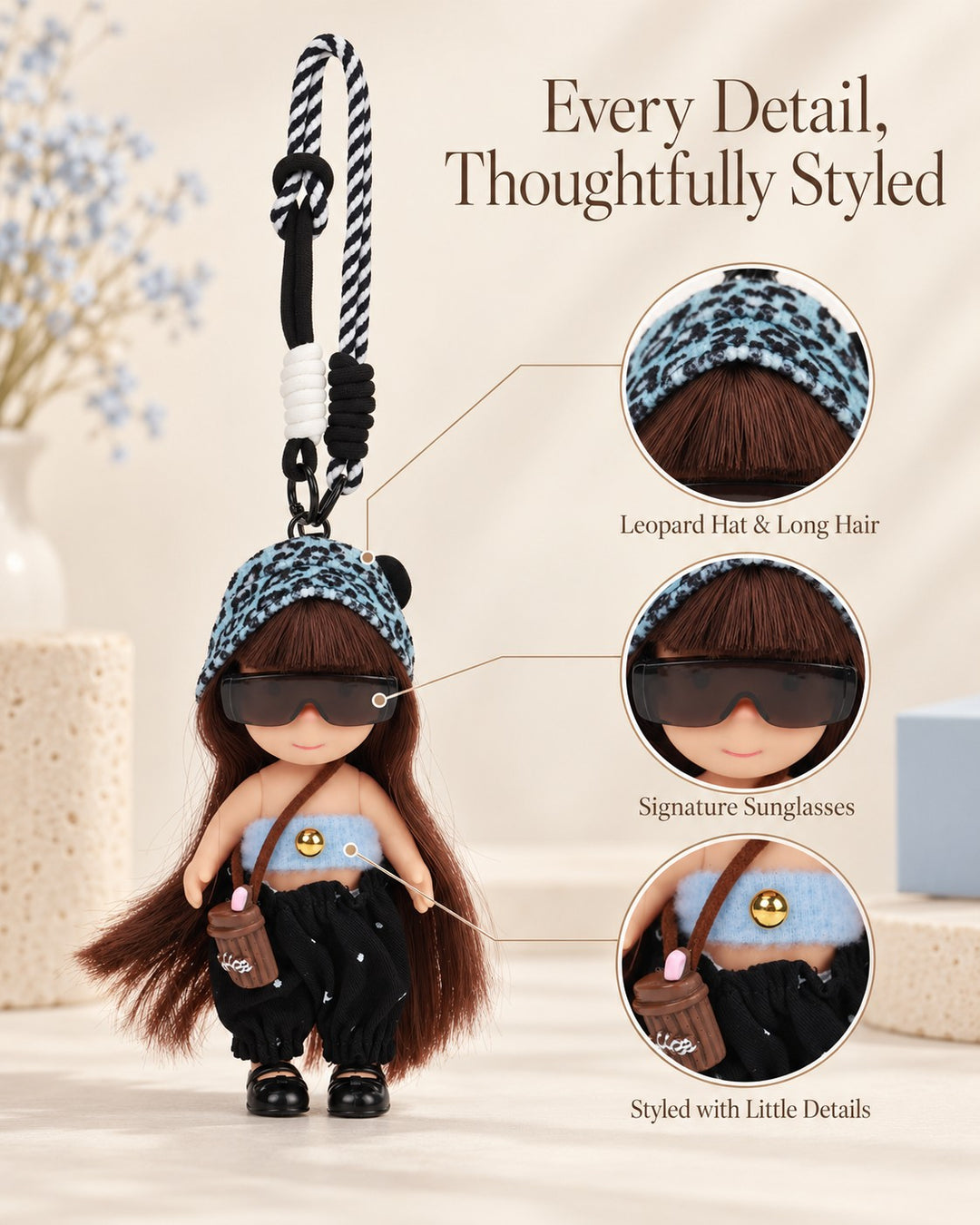 TeddyHuggy® Blue Outfit Sunglasses Spud Doll Charm
