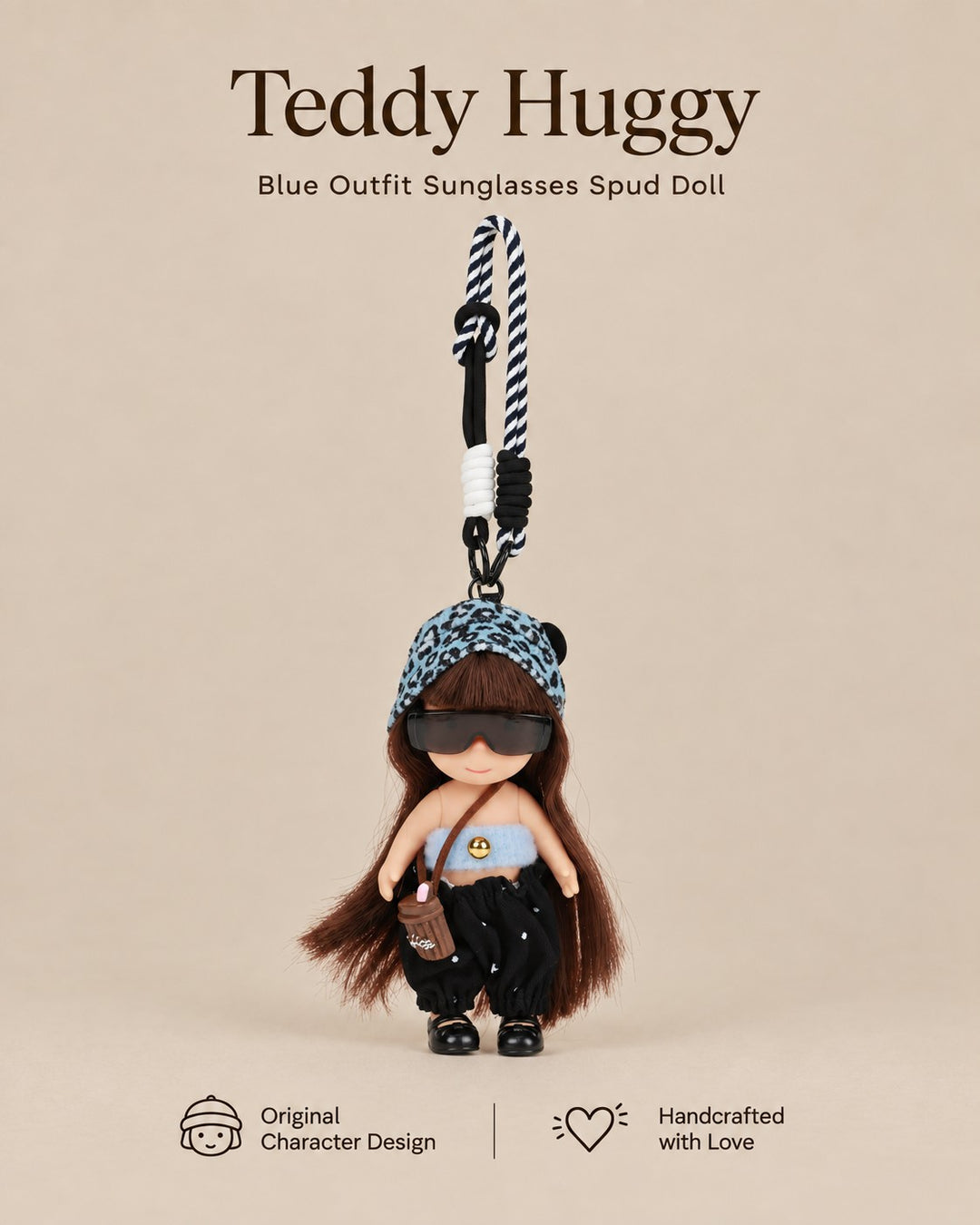 TeddyHuggy® Blue Outfit Sunglasses Spud Doll Charm
