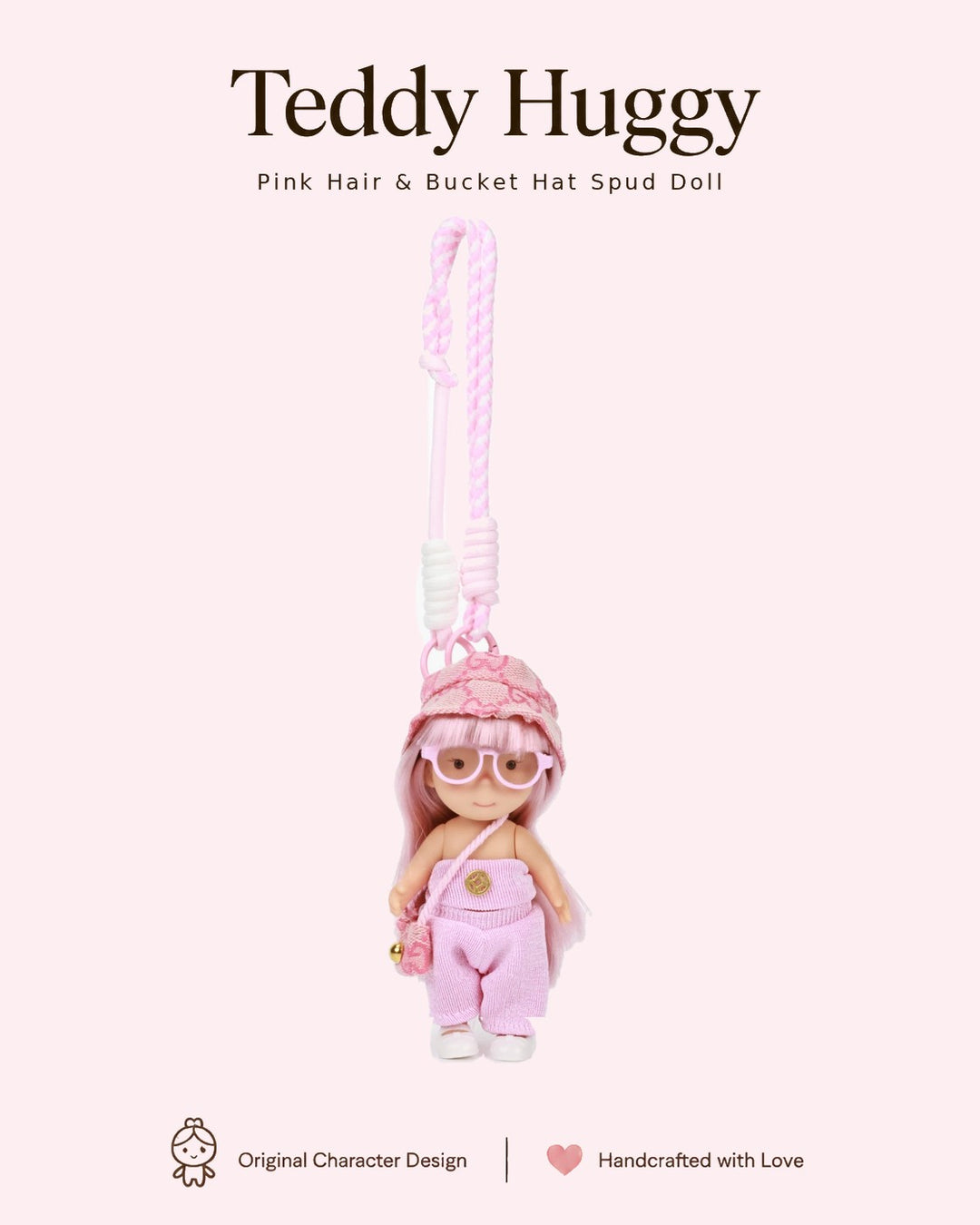 TeddyHuggy® Purple Outfit Hat Spud Doll Charm