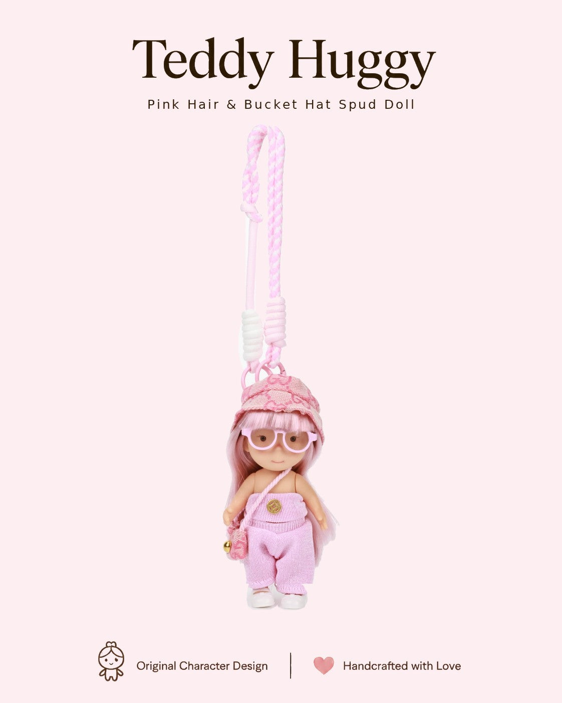 TeddyHuggy® Purple Outfit Hat Spud Doll Charm