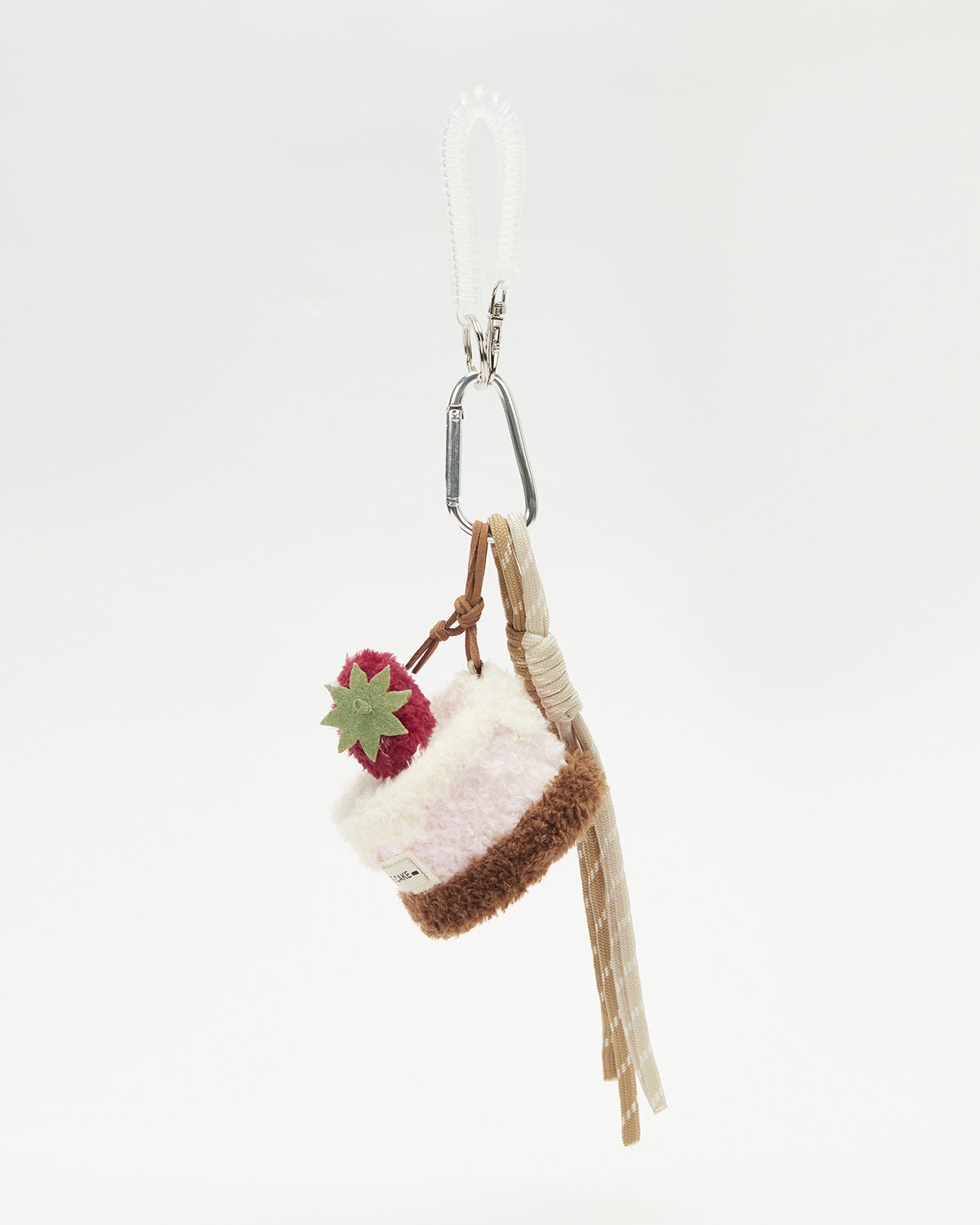 TeddyHuggy®Strawberry Mousse Cream Cake Keychain Charm