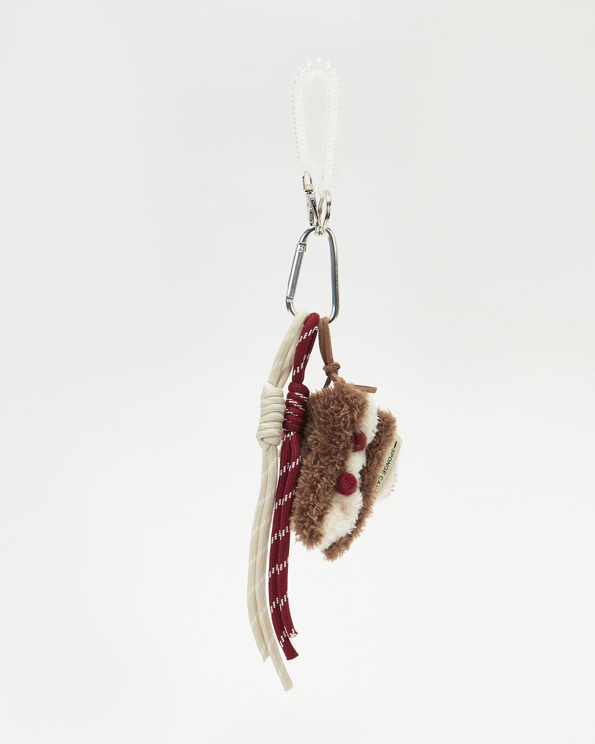 TeddyHuggy®Chocolate Cream Cherry Slice Cake Keychain Charm