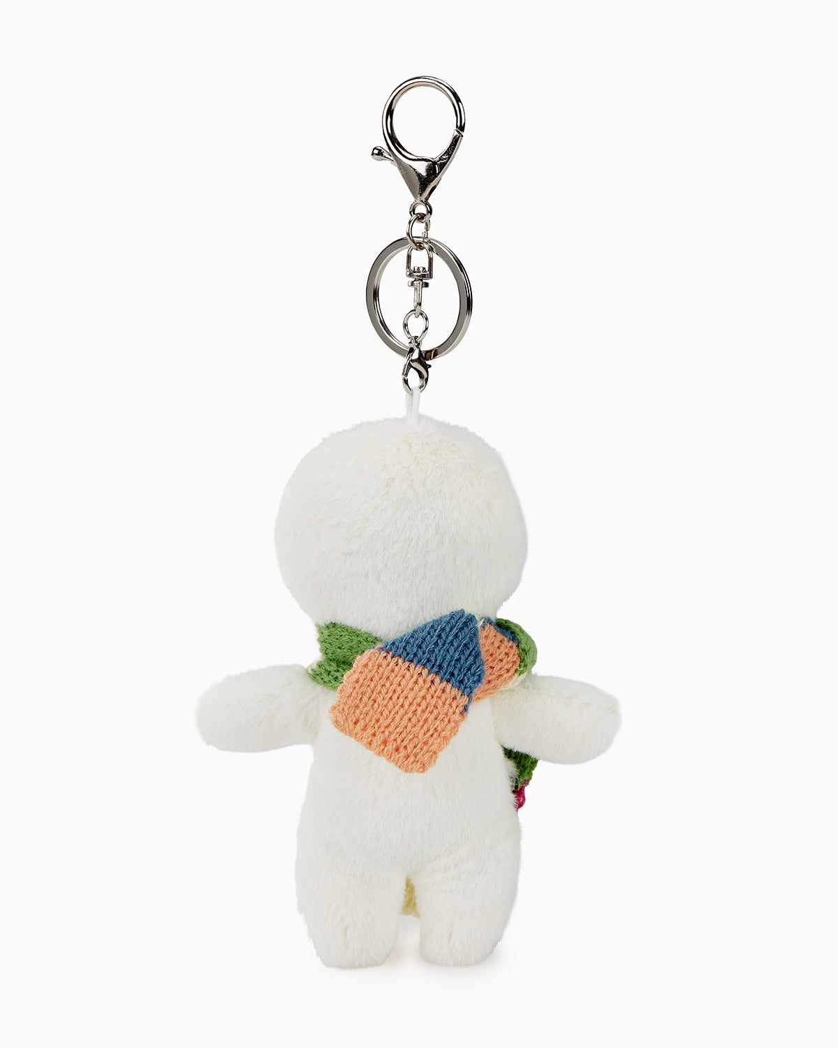 TeddyHuggy®White Smiling Mummy Scarf Plush Keychain Charms