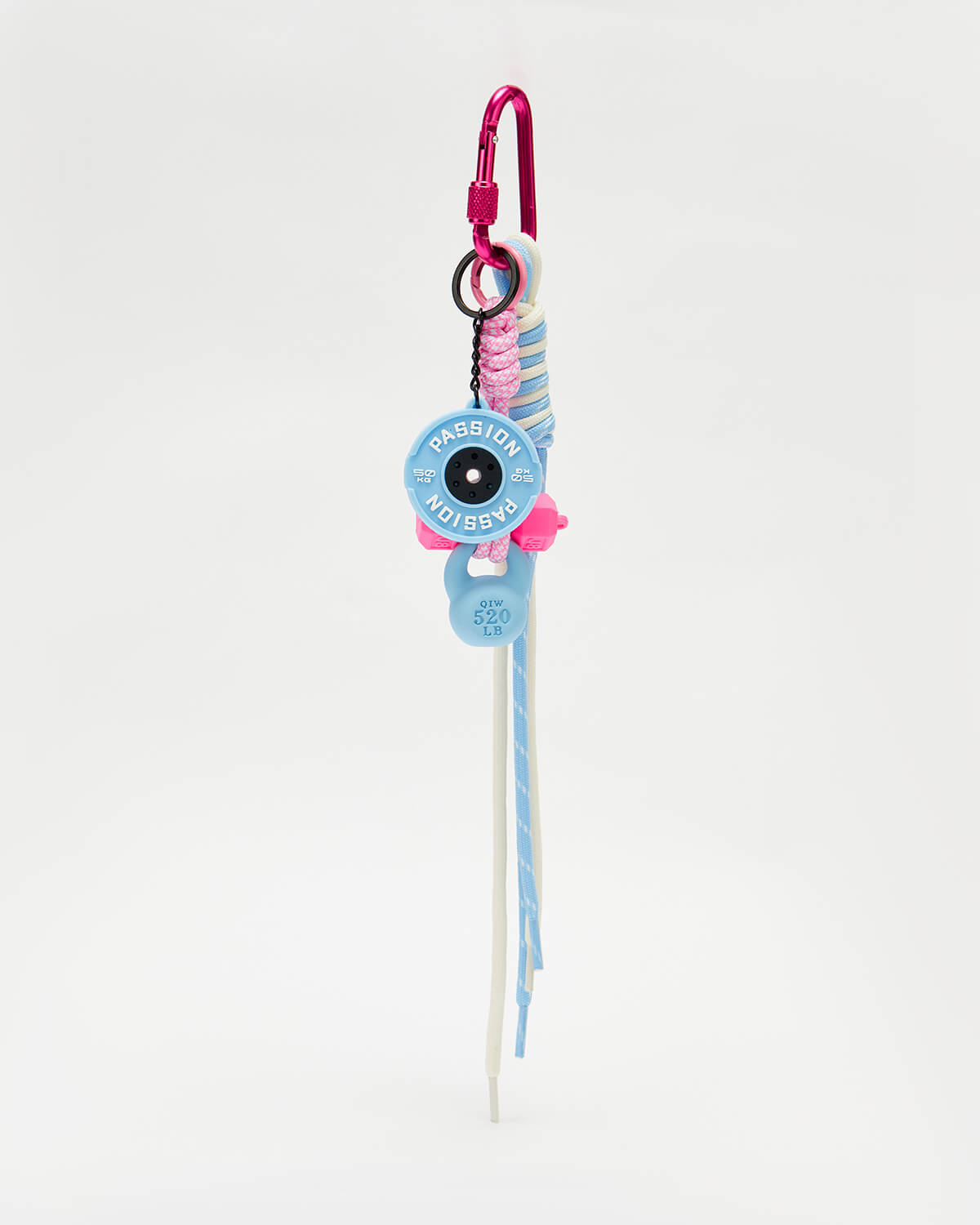 TeddyHuggy®Blue Dumbbell Kettlebell Fitness Keychain Charm
