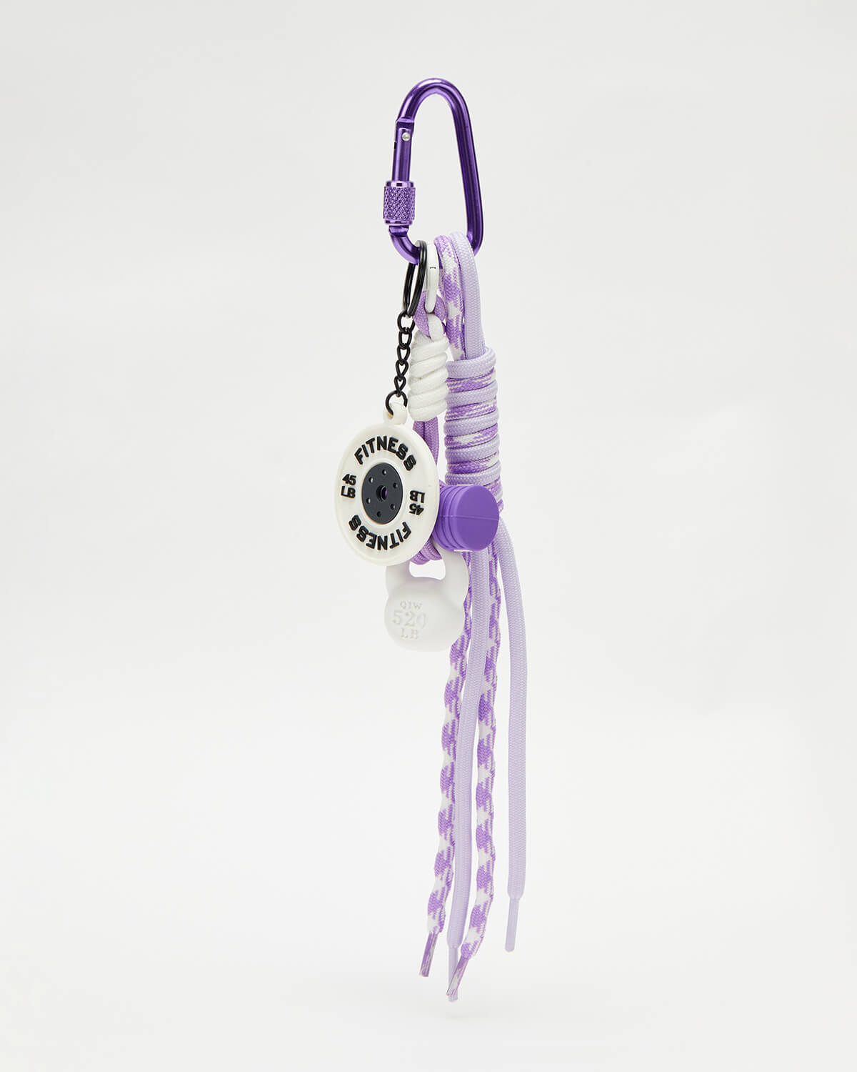 TeddyHuggy®Purple Dumbbell Kettlebell Fitness Keychain Charm