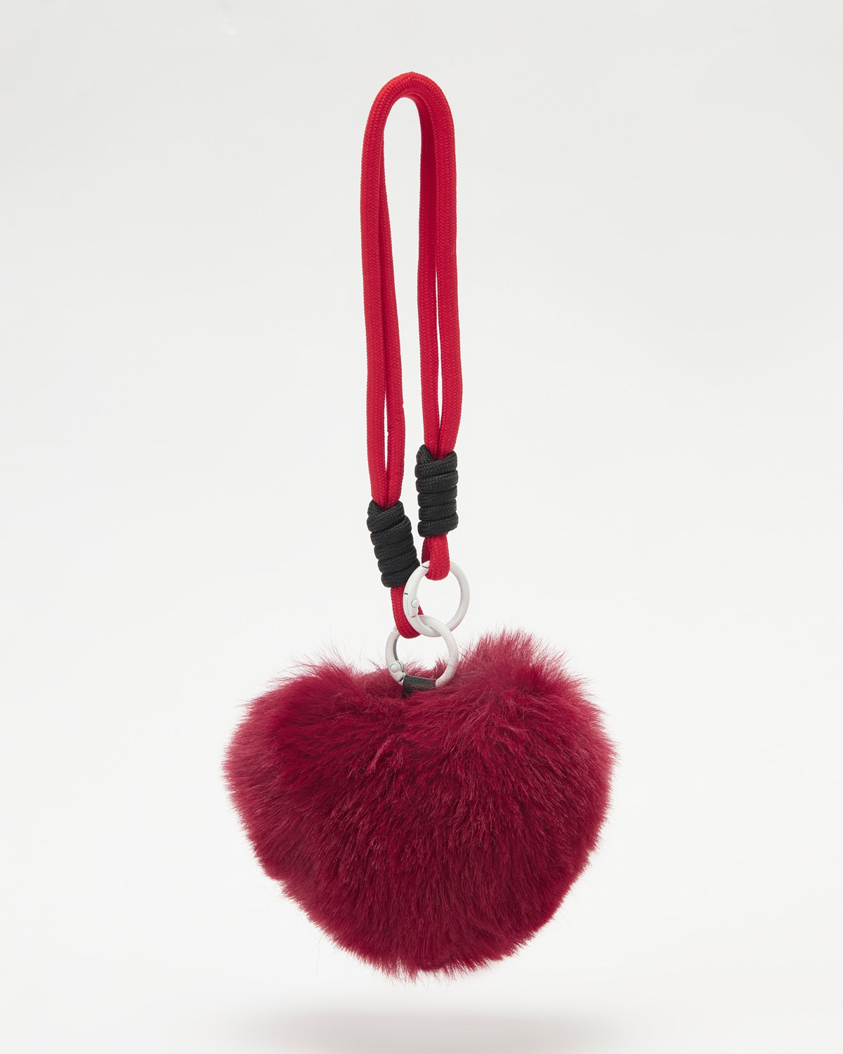 TeddyHuggy®Sweet Moments Burgundy Fuzzy Heart Charm