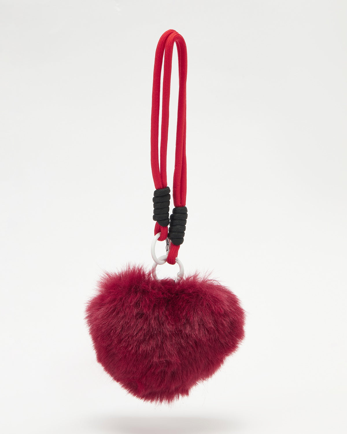 TeddyHuggy®Sweet Moments Burgundy Fuzzy Heart Charm