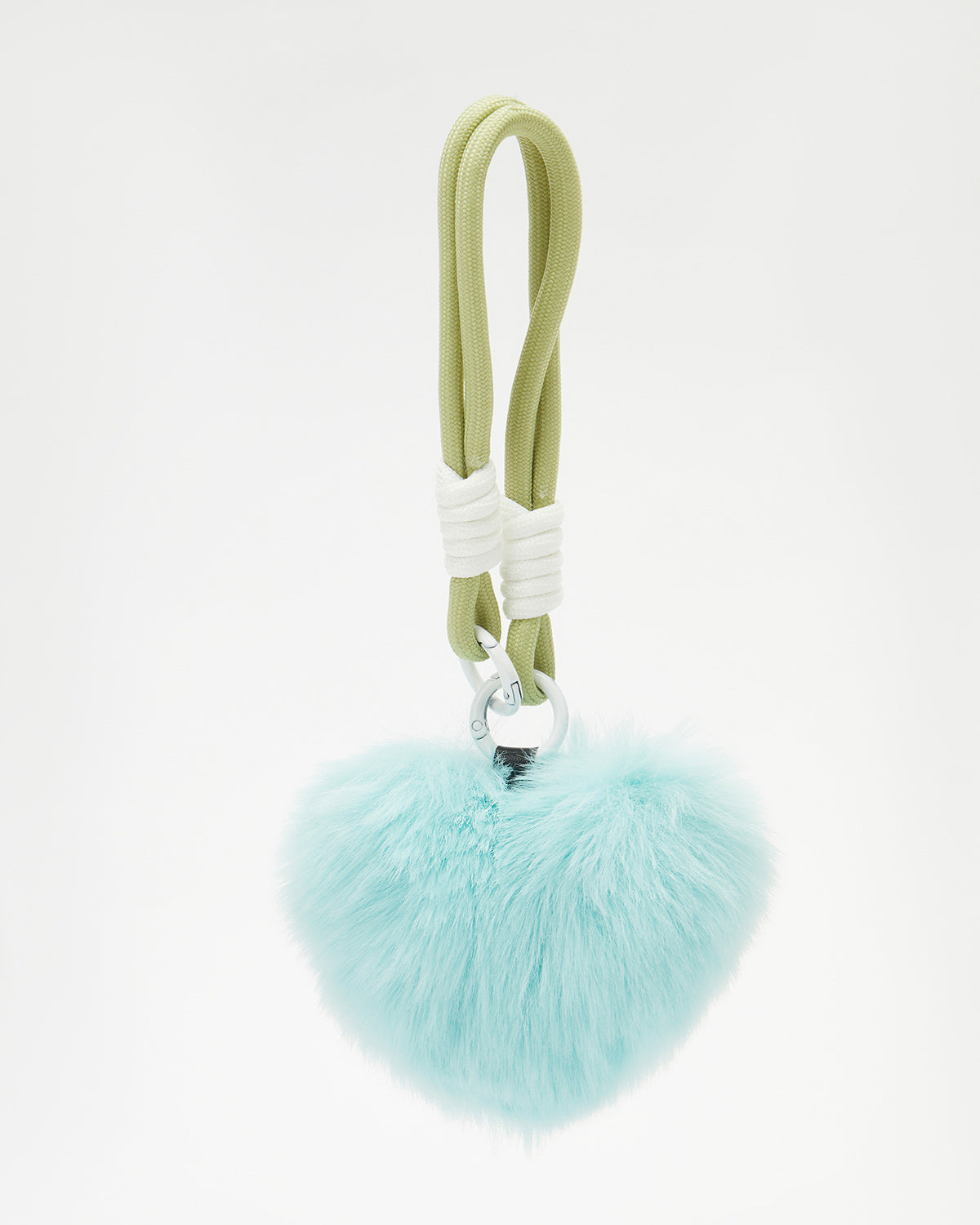 TeddyHuggy®Mint Green Fuzzy Heart Keychain Charm