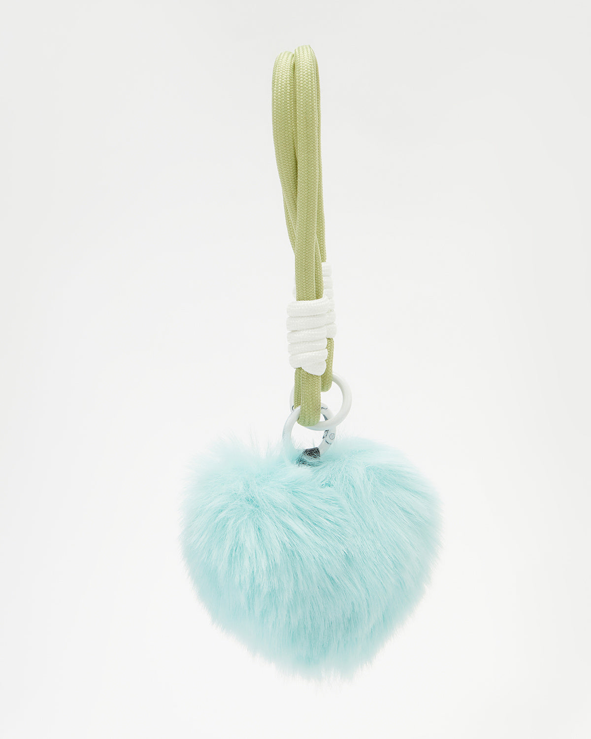 TeddyHuggy®Mint Green Fuzzy Heart Keychain Charm