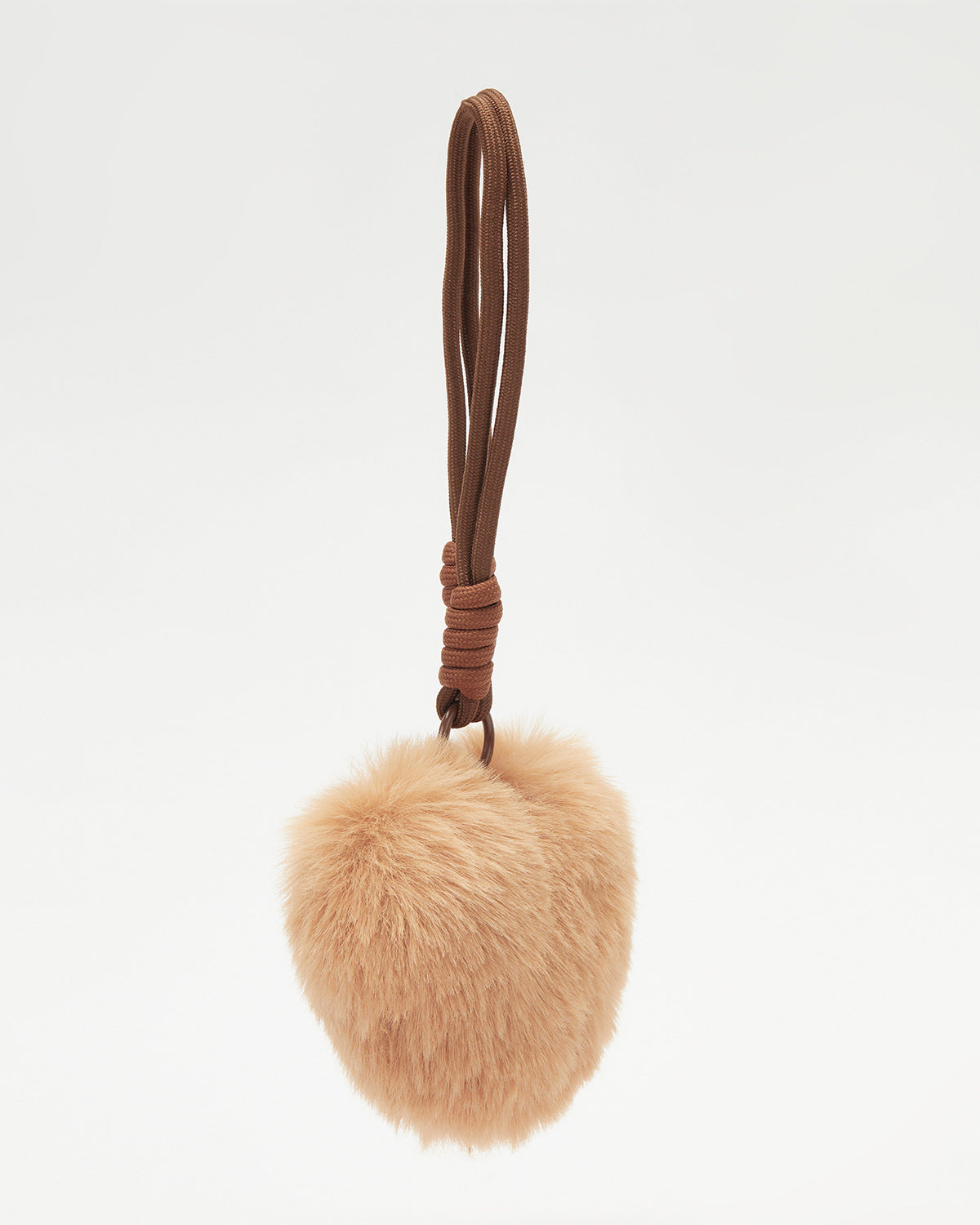 TeddyHuggy®Brown Fuzzy Heart Keychain Charm