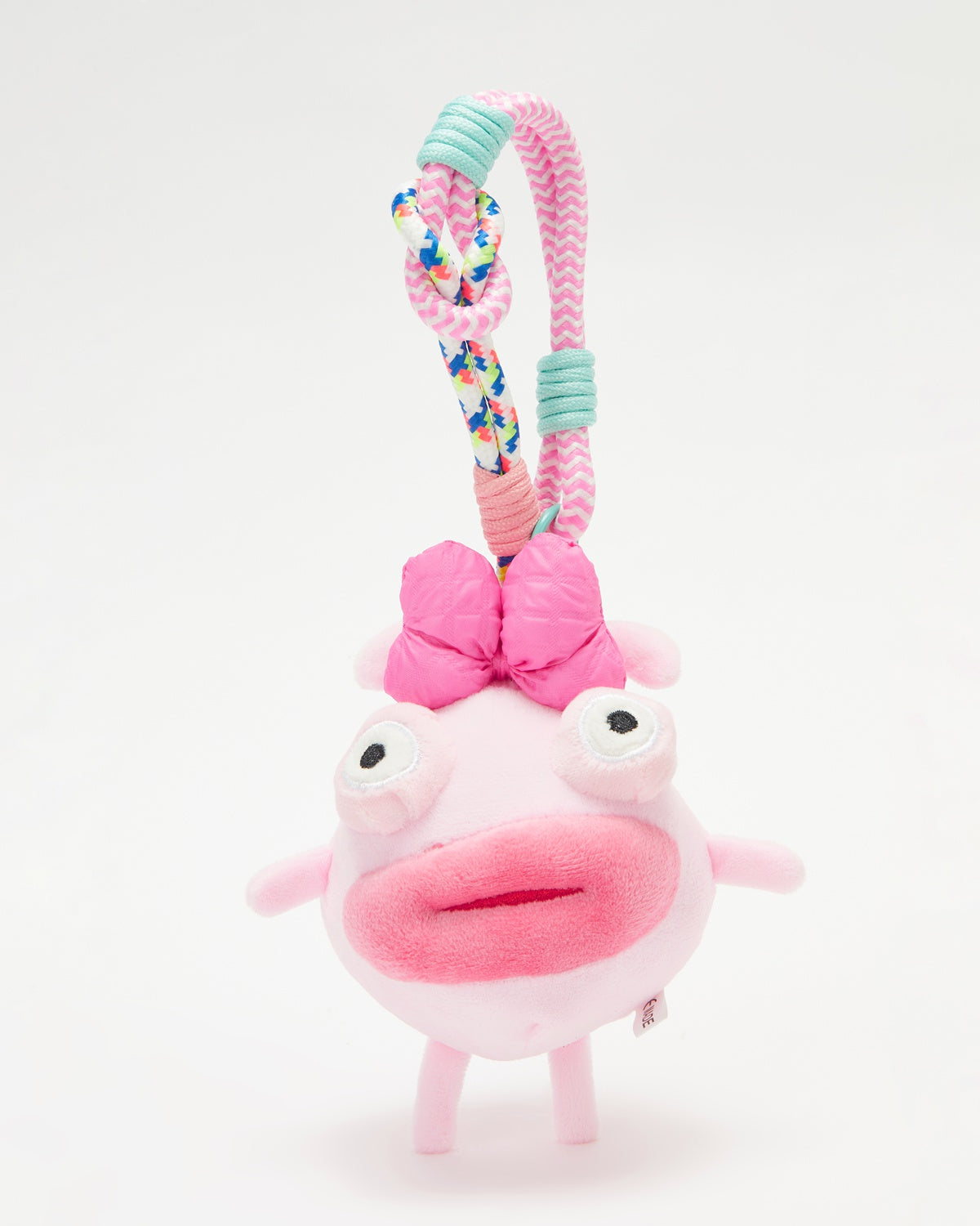 TeddyHuggy®Pink Bow Sausage-Lip Keychain Charm