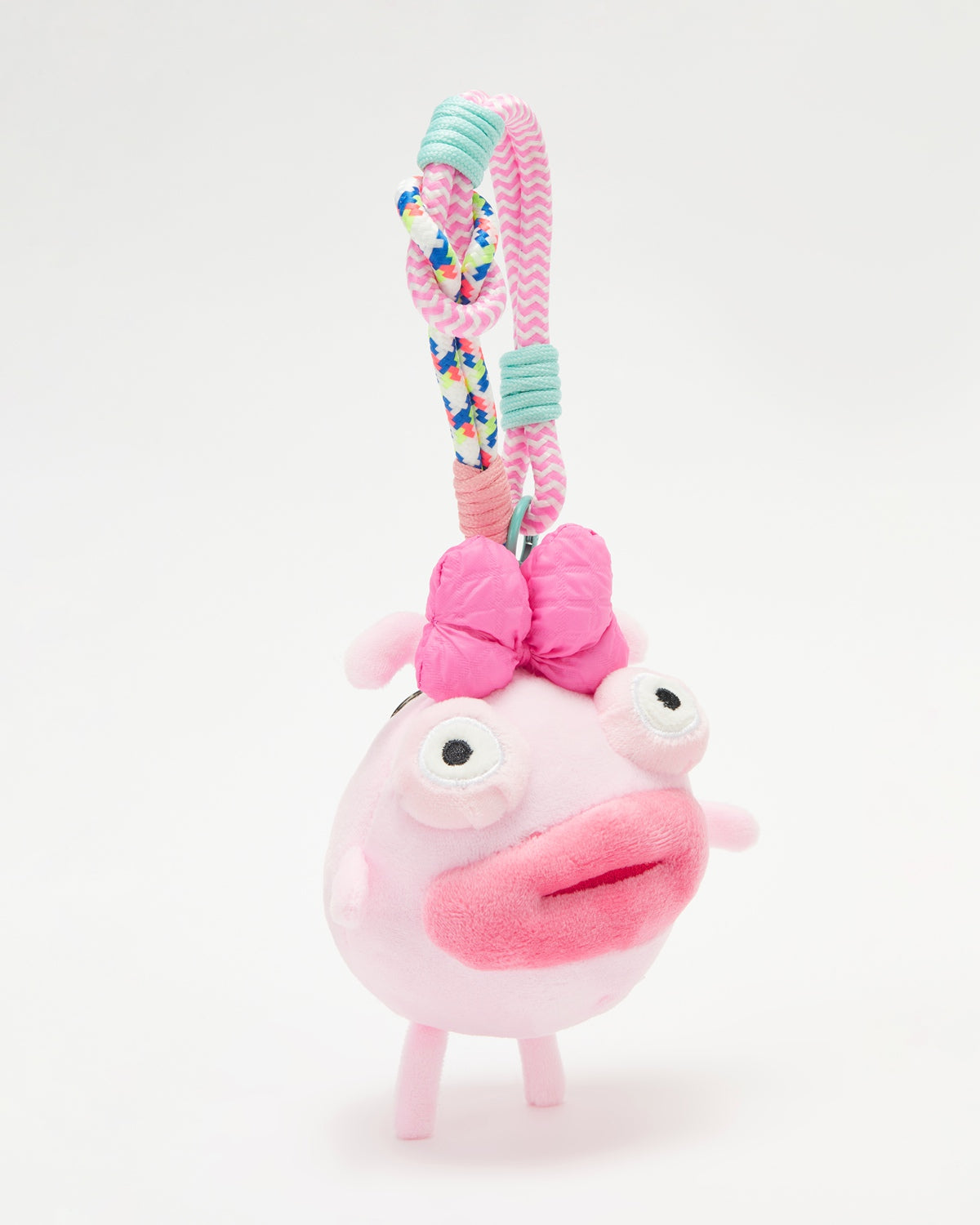 TeddyHuggy®Pink Bow Sausage-Lip Keychain Charm