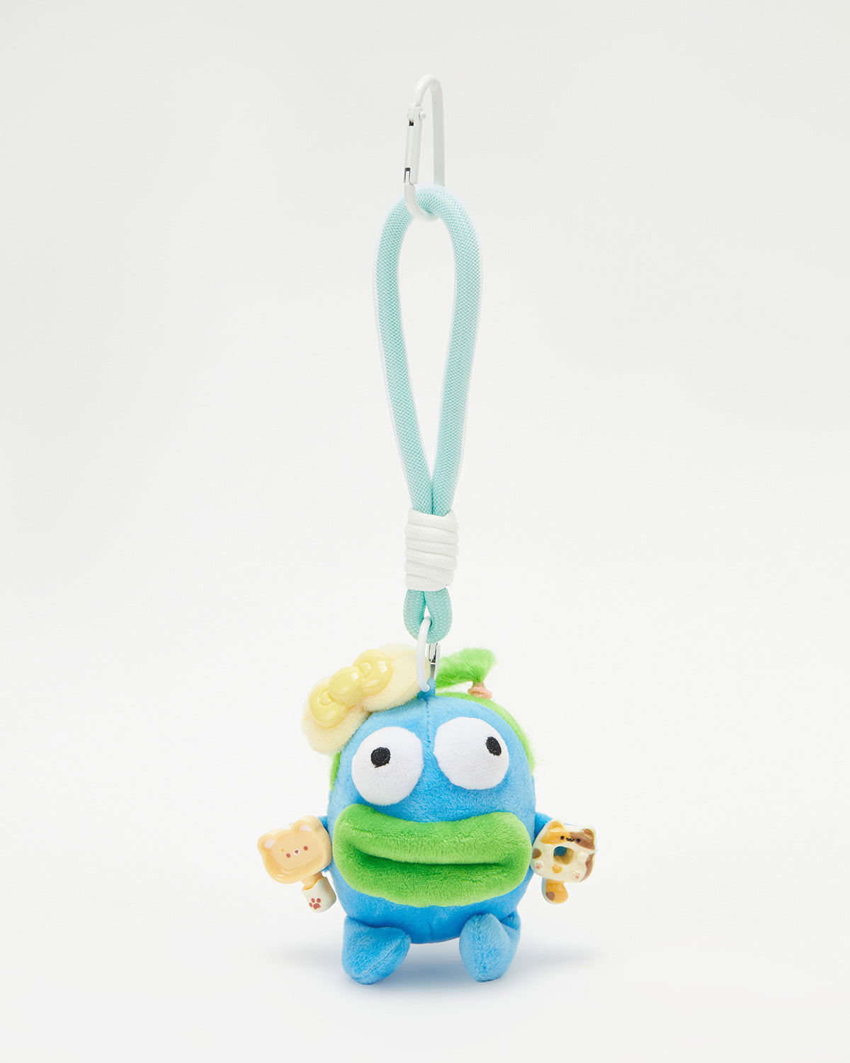 TeddyHuggy®Blue Braided Hair Sausage-Lip Keychain Charm