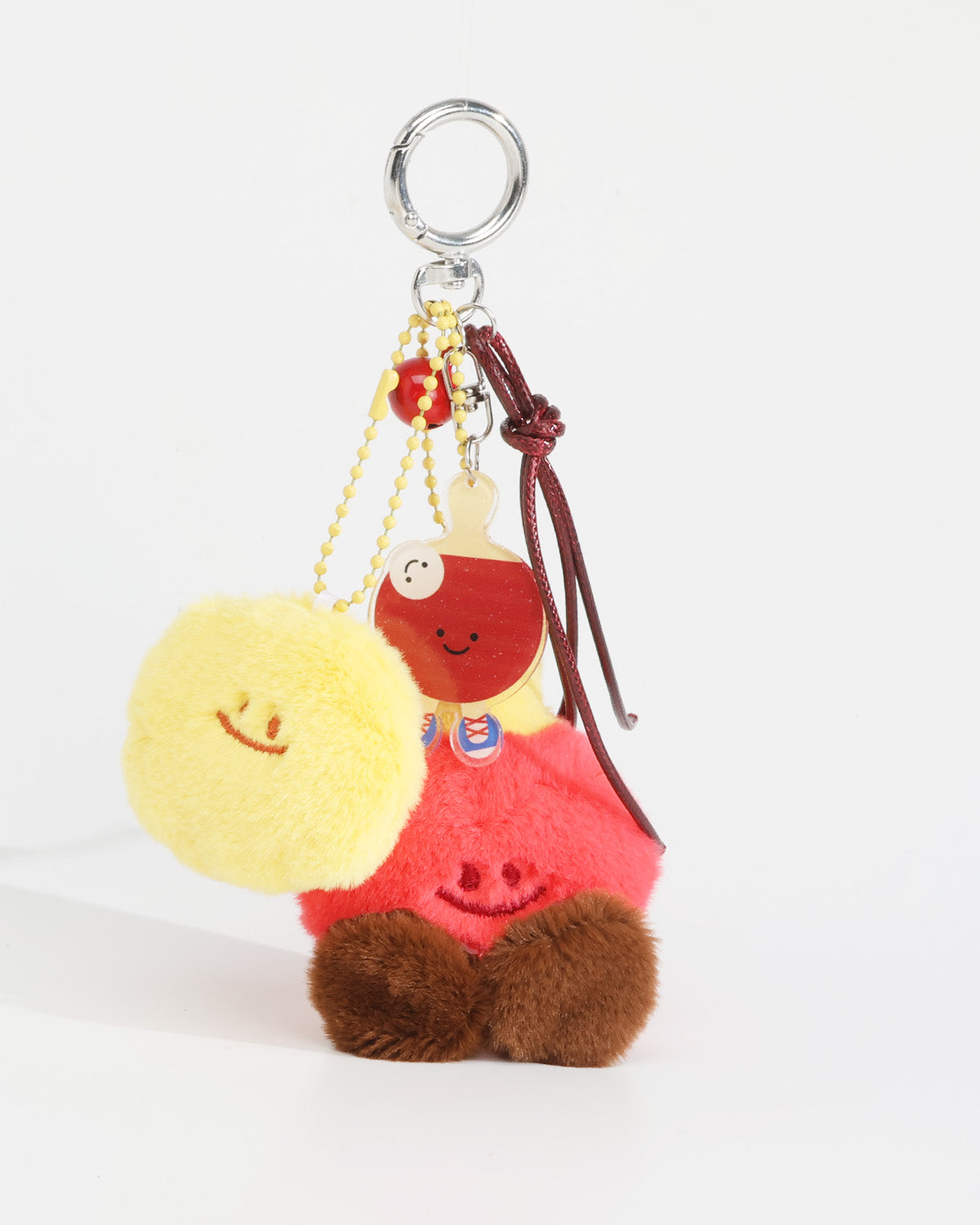 TeddyHuggy®Red - Yellow Table Tennis Paddle Keychain Charm