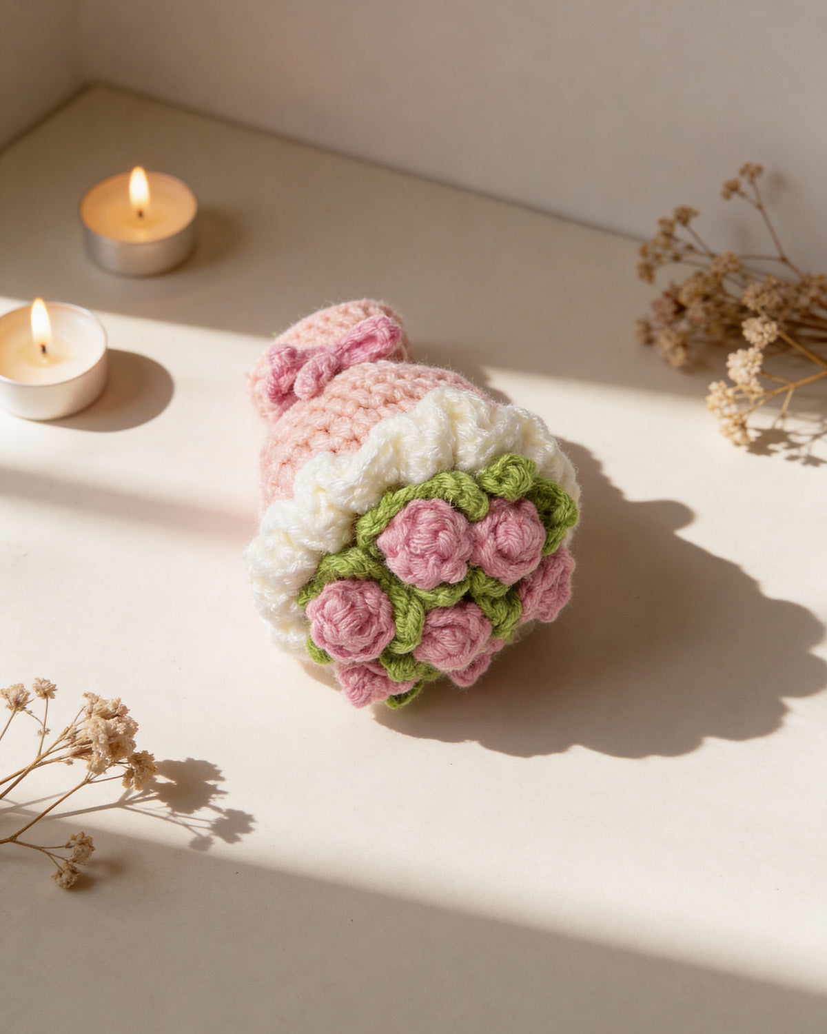 Pink Knitted Flower Bouquet