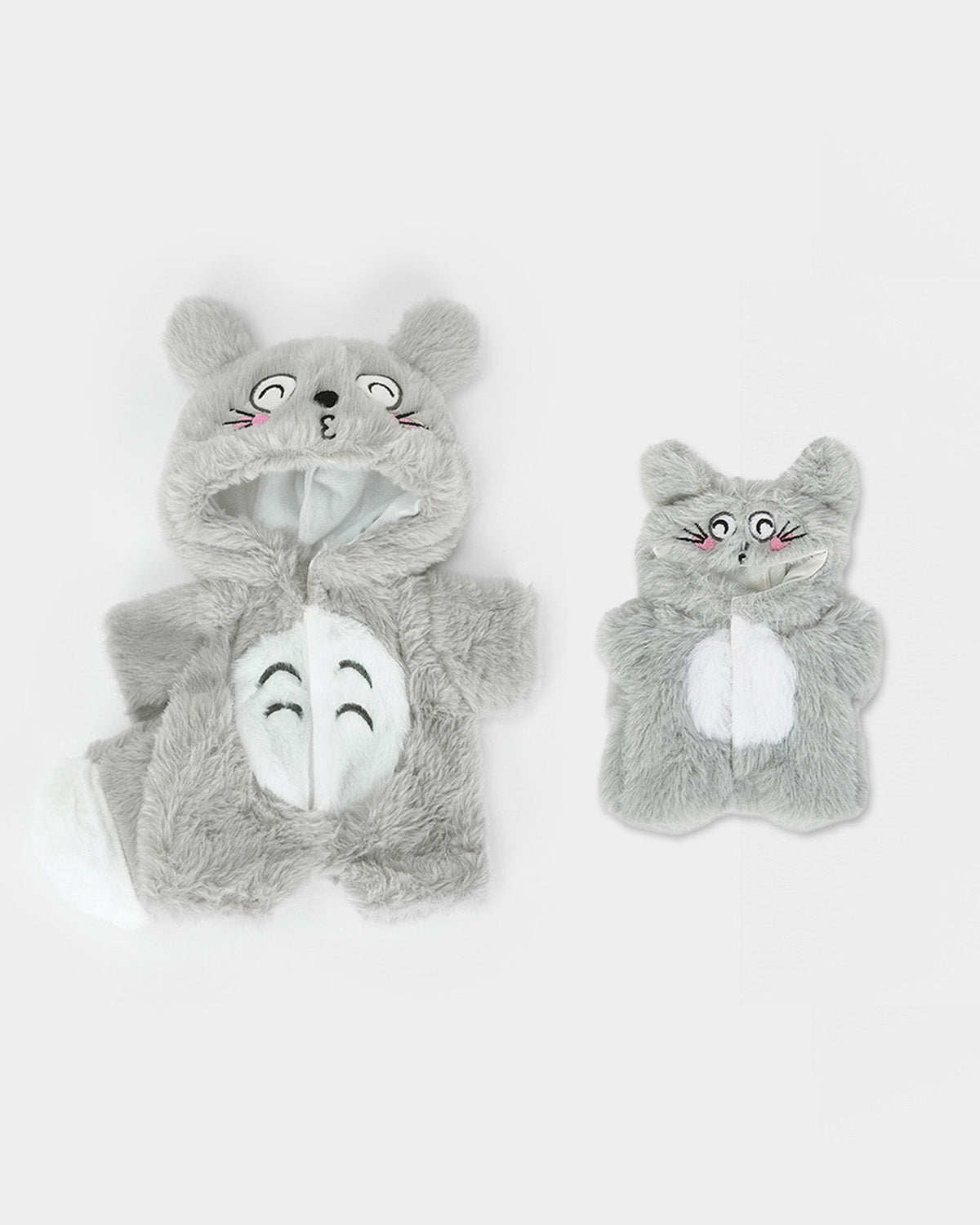Gray Totoro Family Outfit Only - 12 Inches & 6 Inches