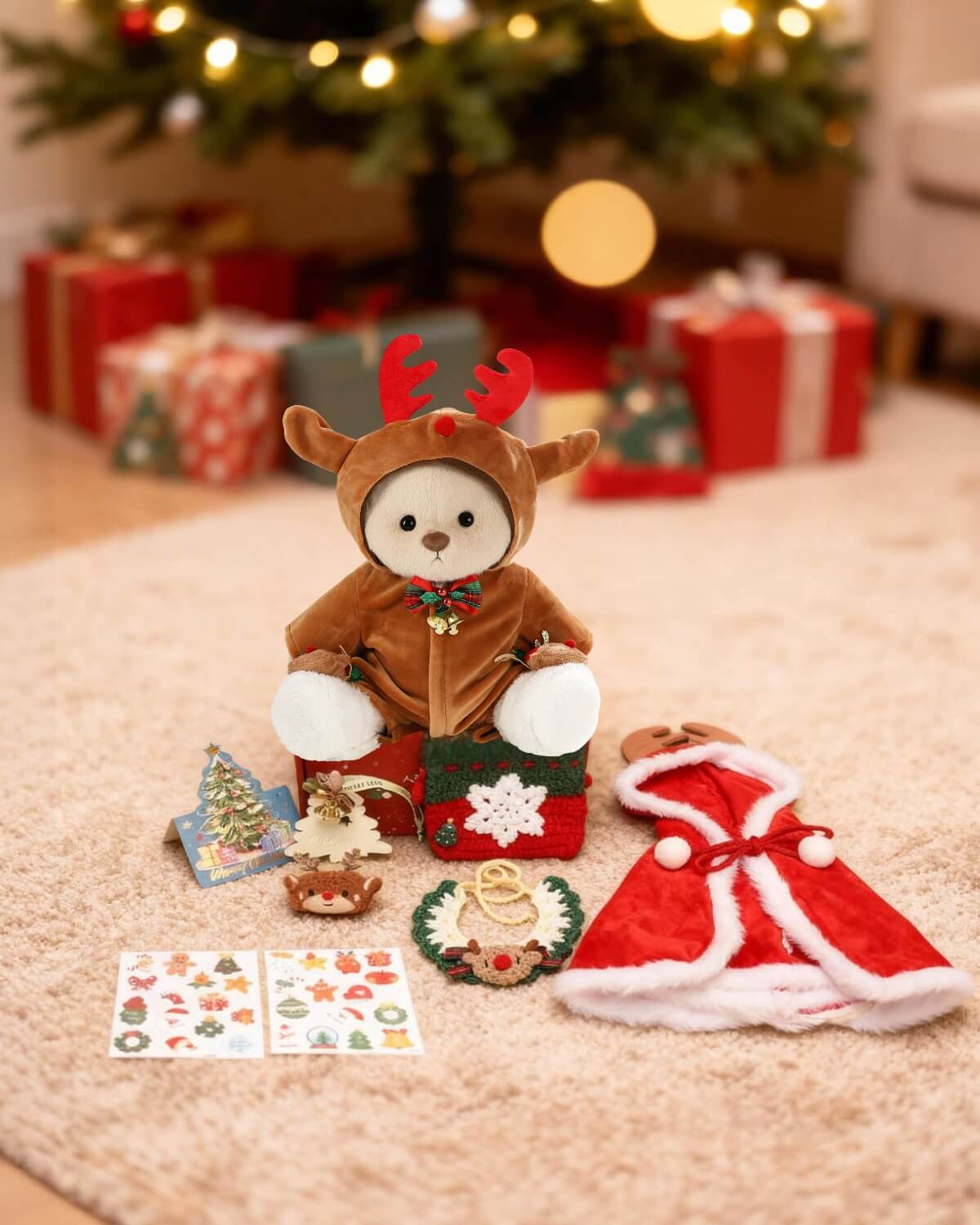 Christmas Deluxe Gift Box | 12-Inch Reindeer Bear
