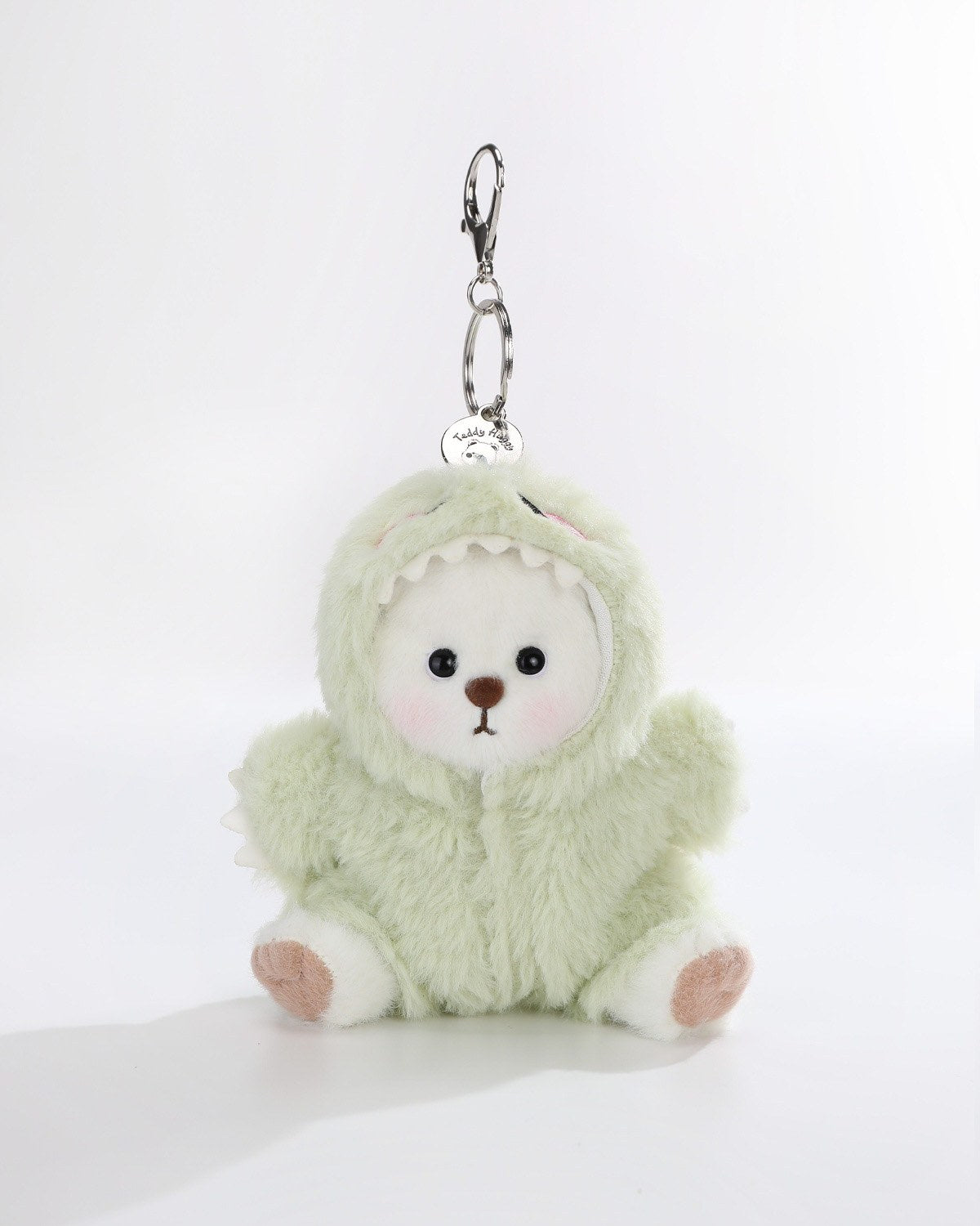 White Short Hair Bear & Green Dinosaur Jumpsuit - 6 Inches