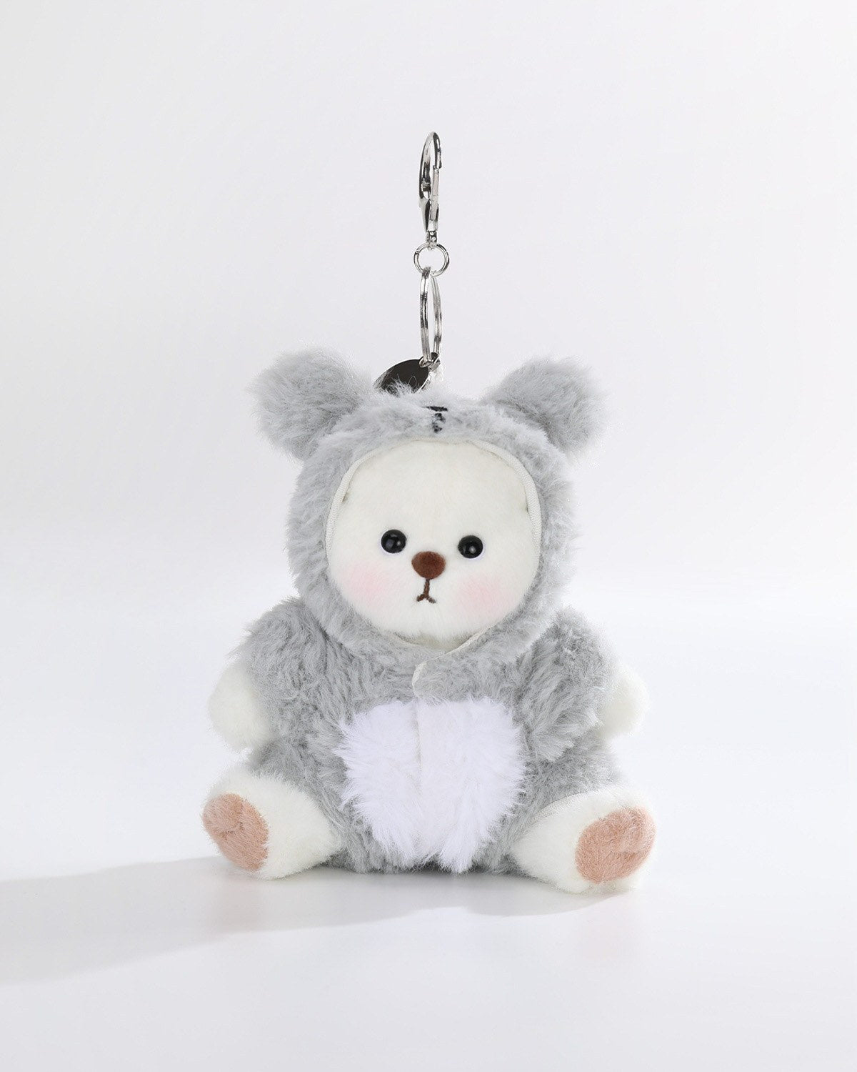 White Short Hair Bear & Gray Totoro Jumpsuit - 6 Inches