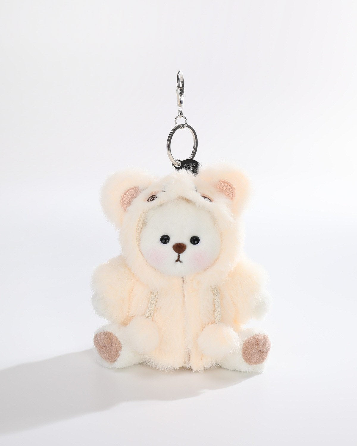 White Short Hair Bear & Fluffy Yellow Rabbit Jumpsuit - 6 Inches