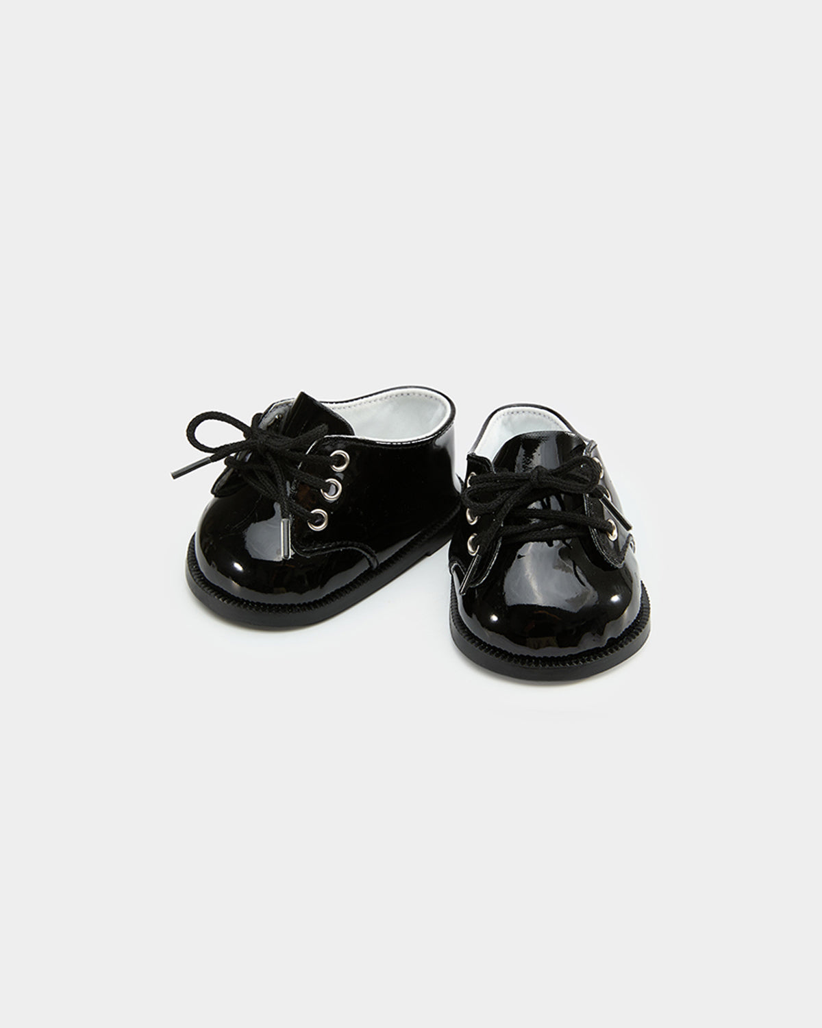 Black Faux Leather Shoes - 12 Inches