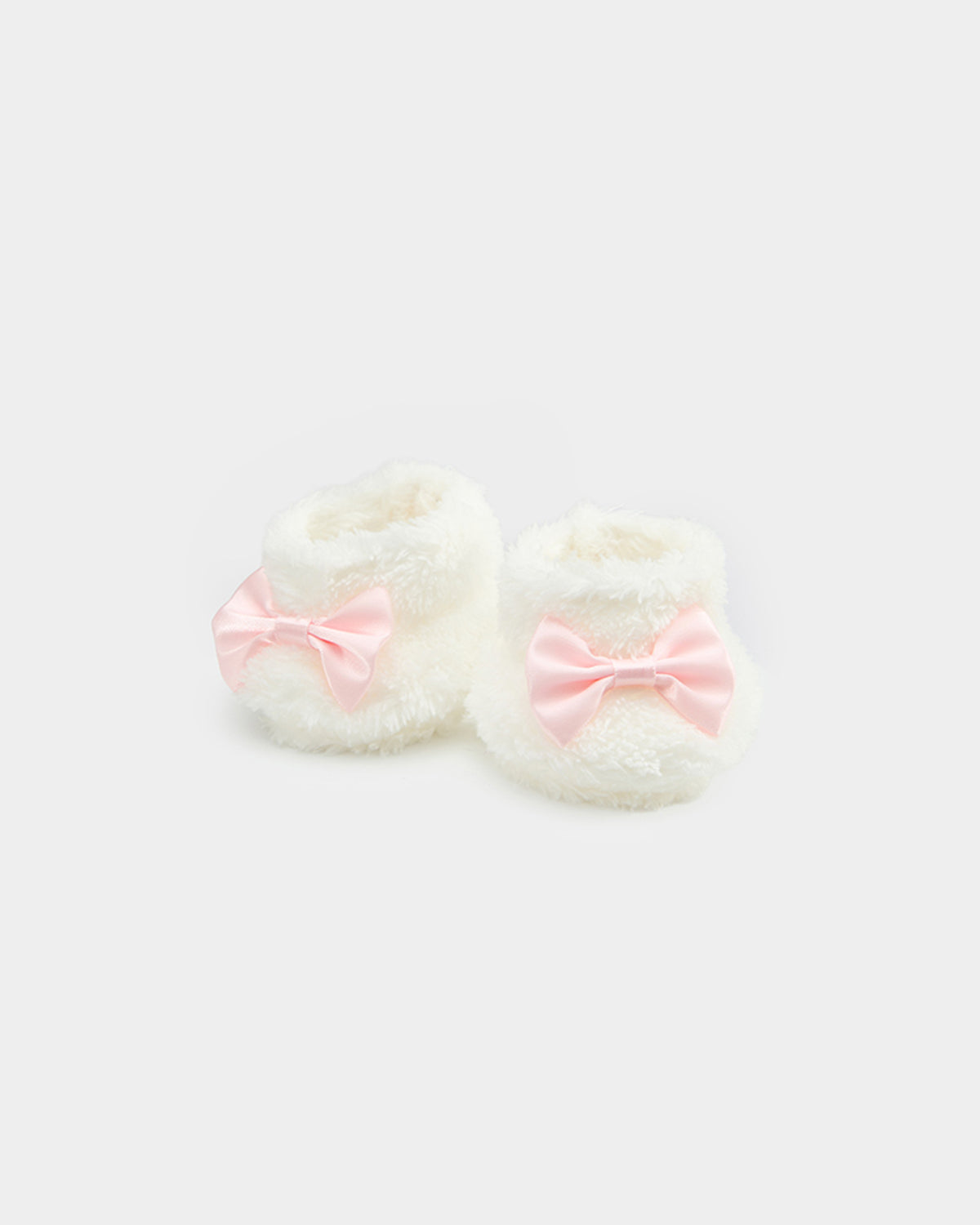 Pink Bow Plush Shoes - 12 Inches