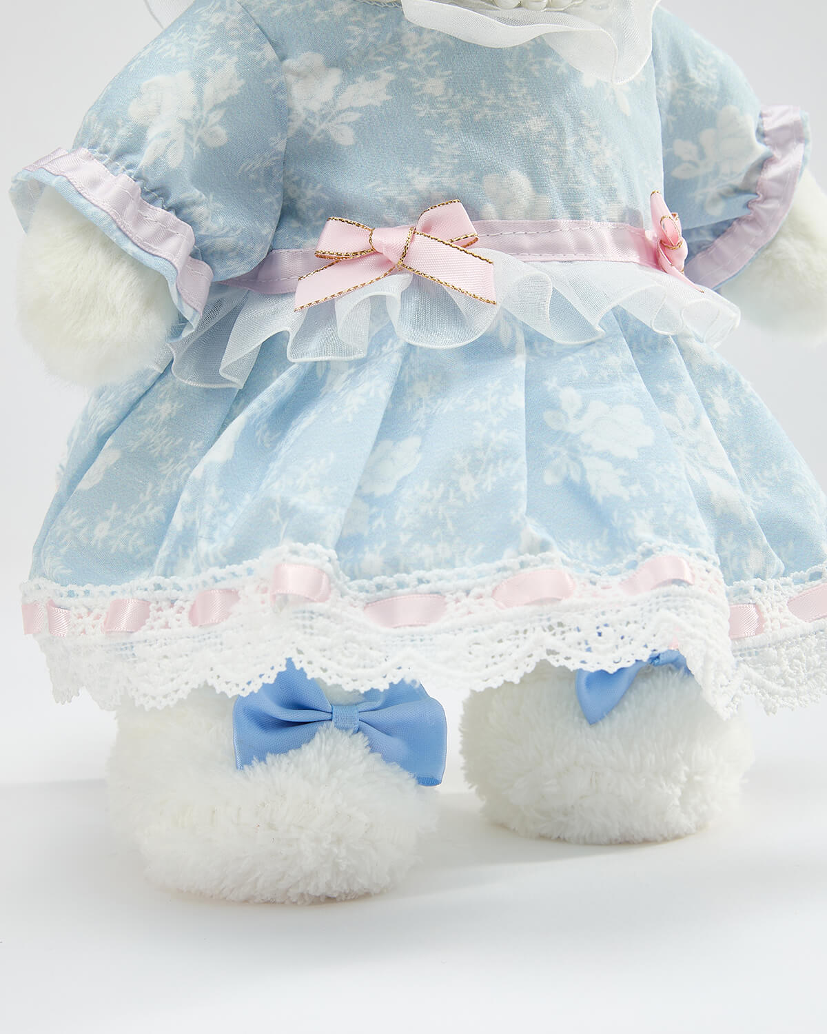 Blue Bow Plush Shoes - 12 Inches