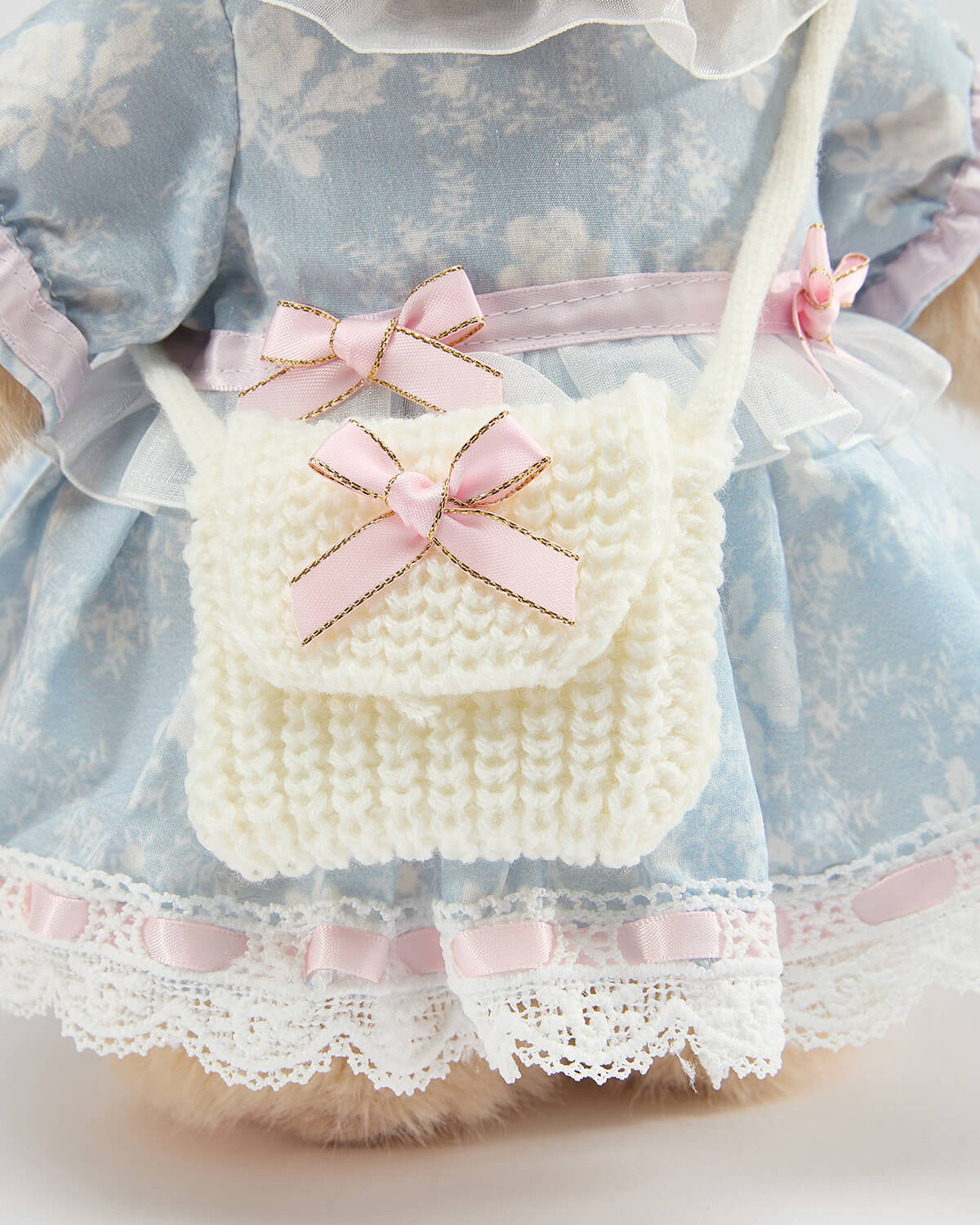 White Bow Crochet Bag - 12 Inches