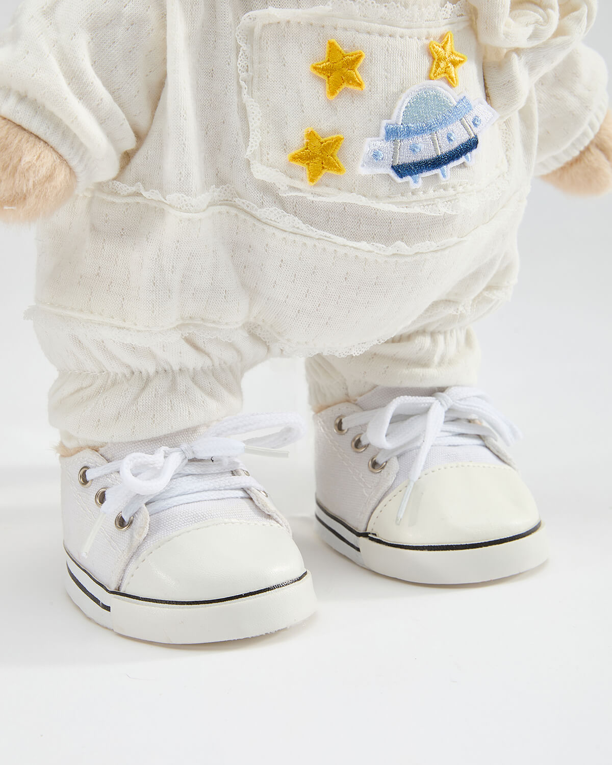 White Canvas Shoes - 12 Inches