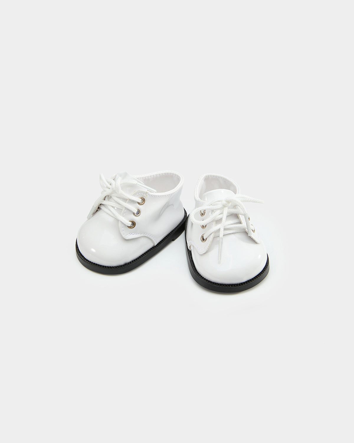 White Faux Leather Shoes - 12 Inches